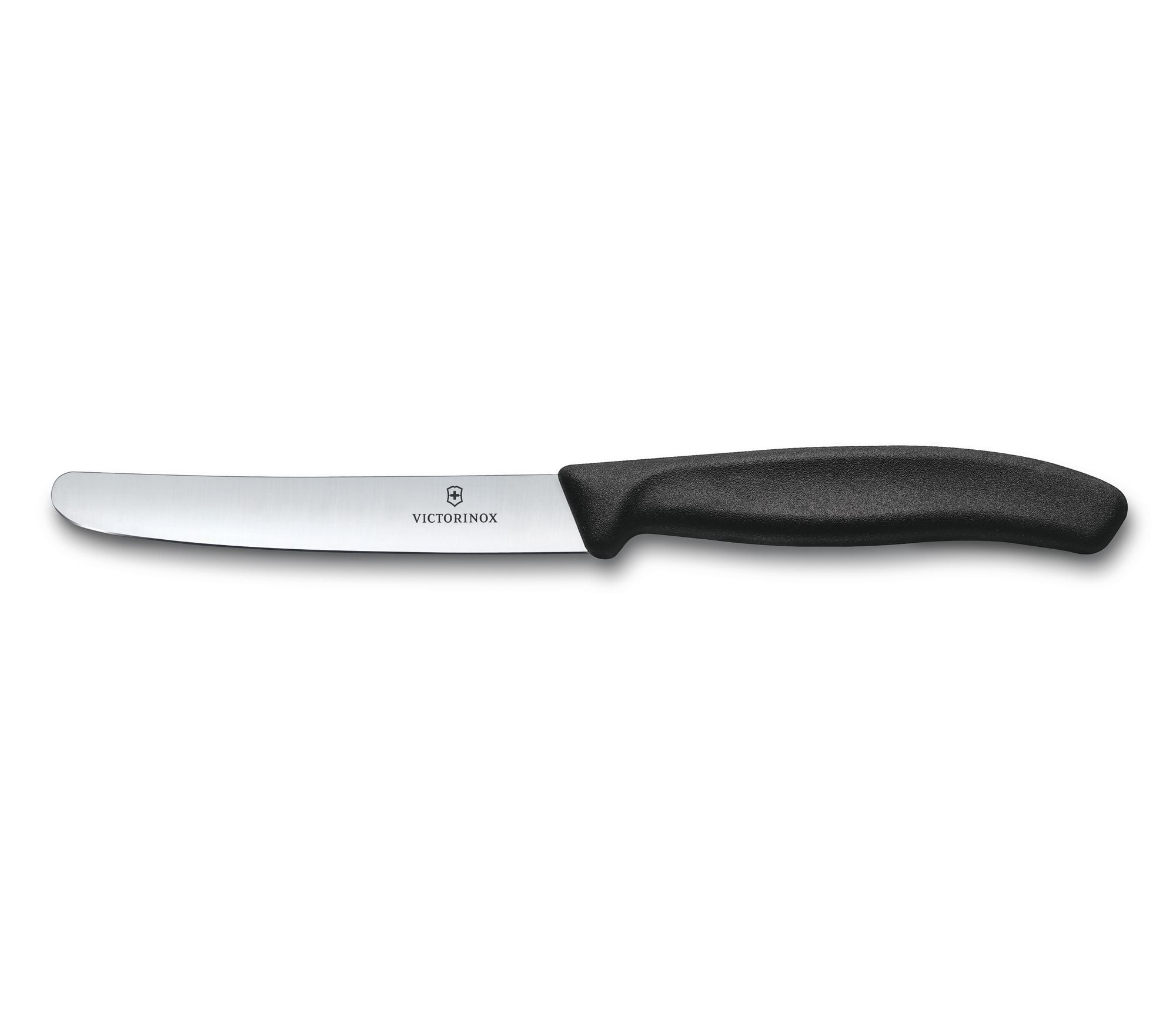 Victorinox Swiss Classic Black Kitchen Knife - smooth blade with rounded tip