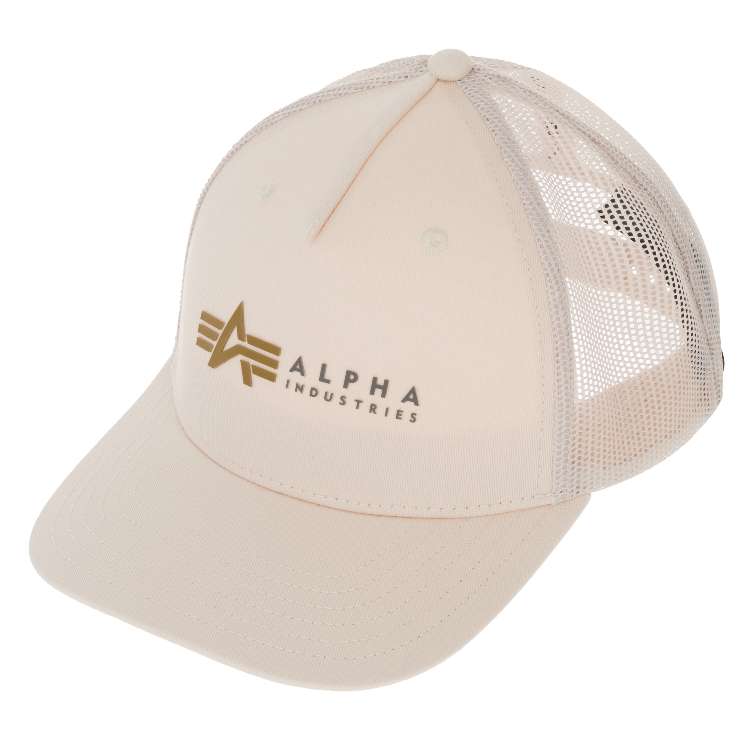 Alpha Industries Label Trucker Cap - Jet Stream White
