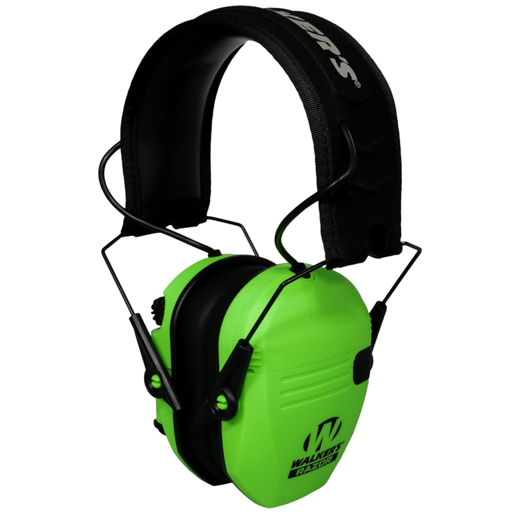 Walker's Razor Slim Electronic Muffs - Hi-Viz Green