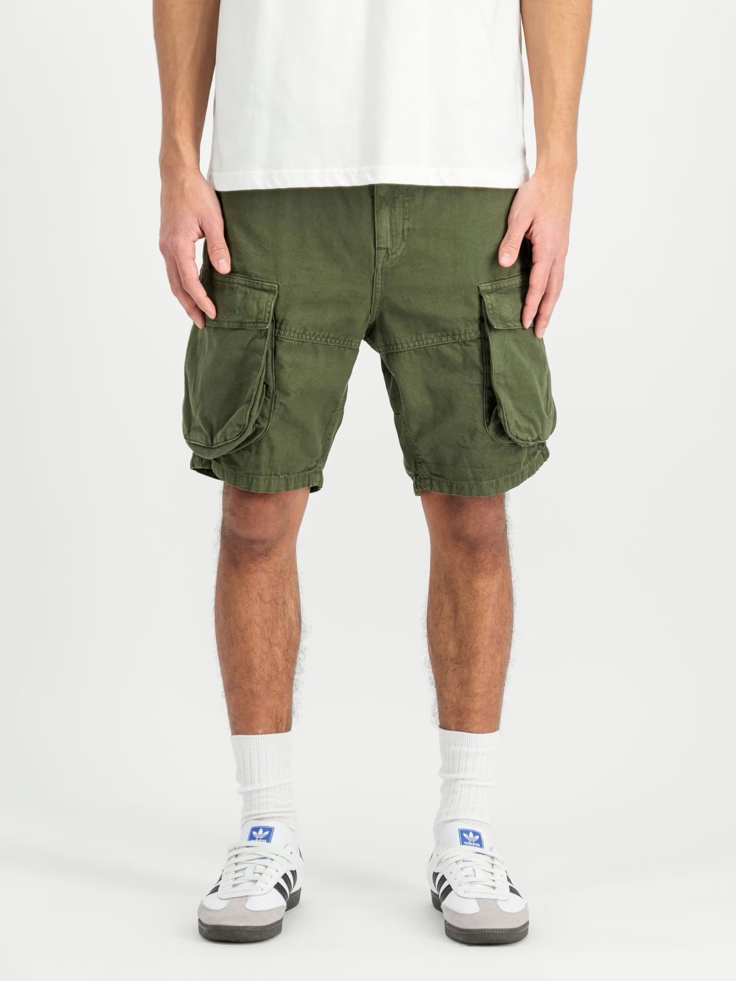 Alpha Industries Canvas Cargo Shorts - Dark Olive