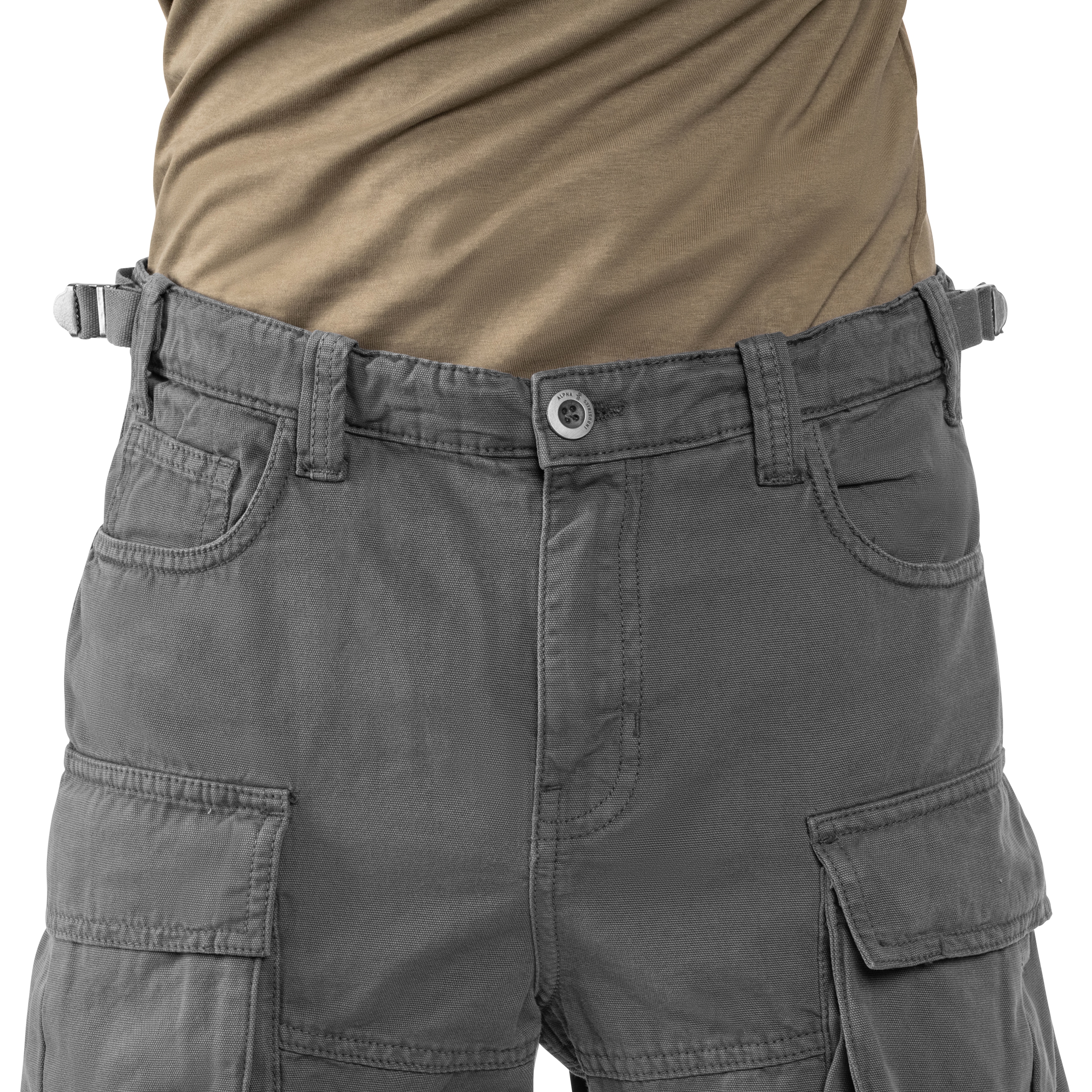 Alpha Industries Canvas Cargo Shorts - Vintage Grey