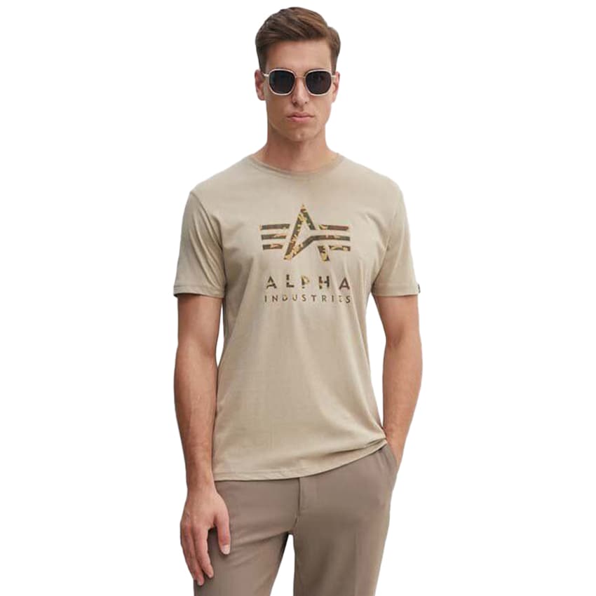 Alpha Industries Camo Puff Print T-shirt - Vintage Sand