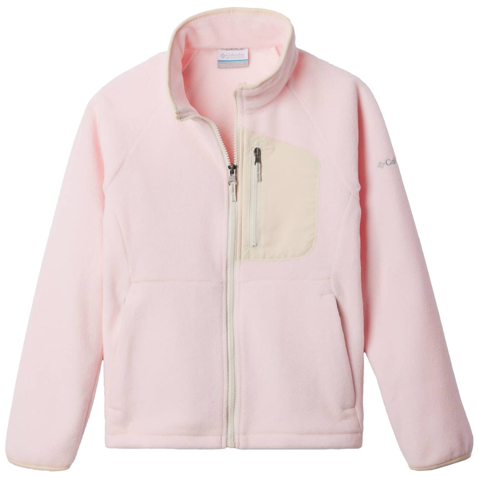 Columbia Youth Fast Trek IV Full Zip Children's Fleece - Satin Pink/Chalk