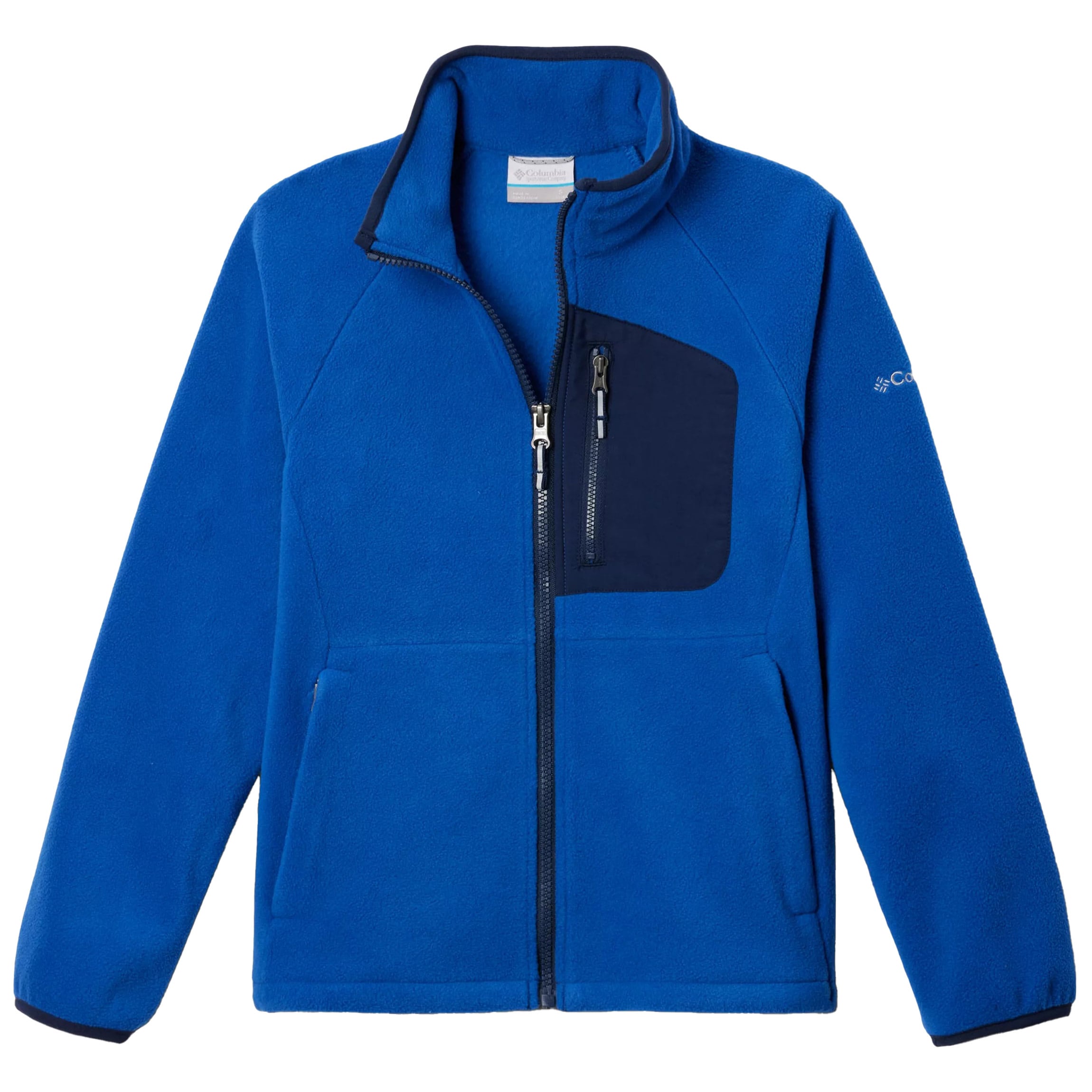 Columbia Youth Fast Trek IV Full Zip Children's Fleece - Mountain Blue/Collegiate Navy