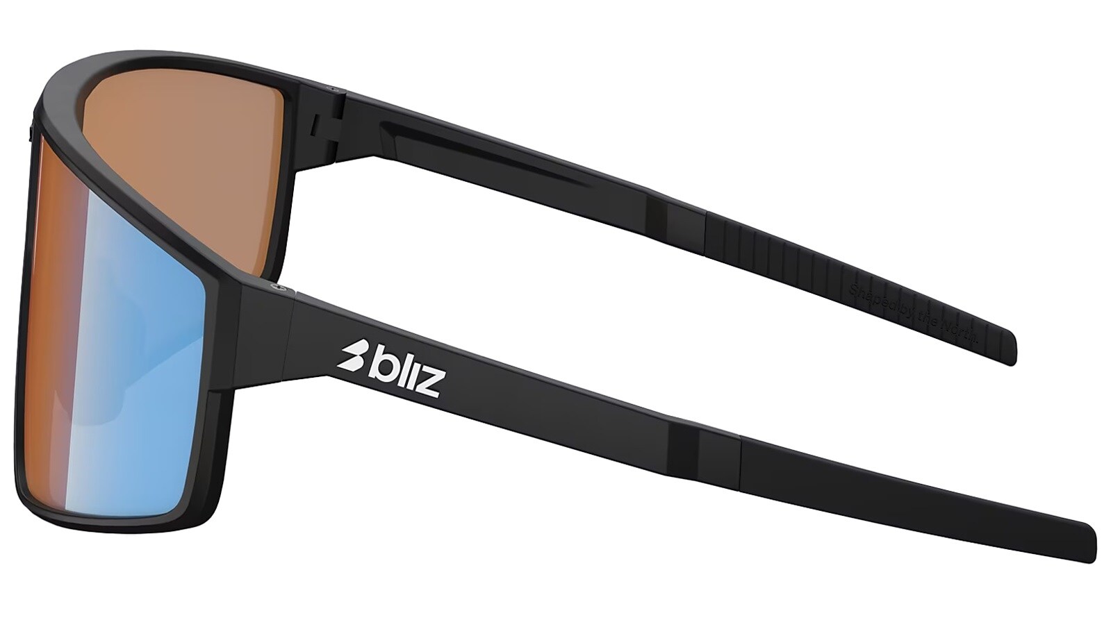 Bliz P002 Sunglasses - Matte Black/Coral/Orange Mirror Blue