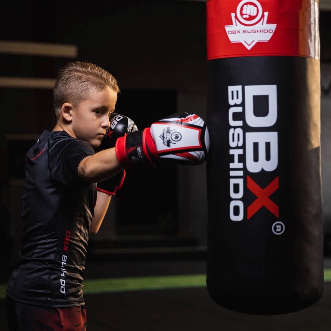 DBX Bushido ARB-407v2 6 oz Children's Boxing Gloves - Black/Red