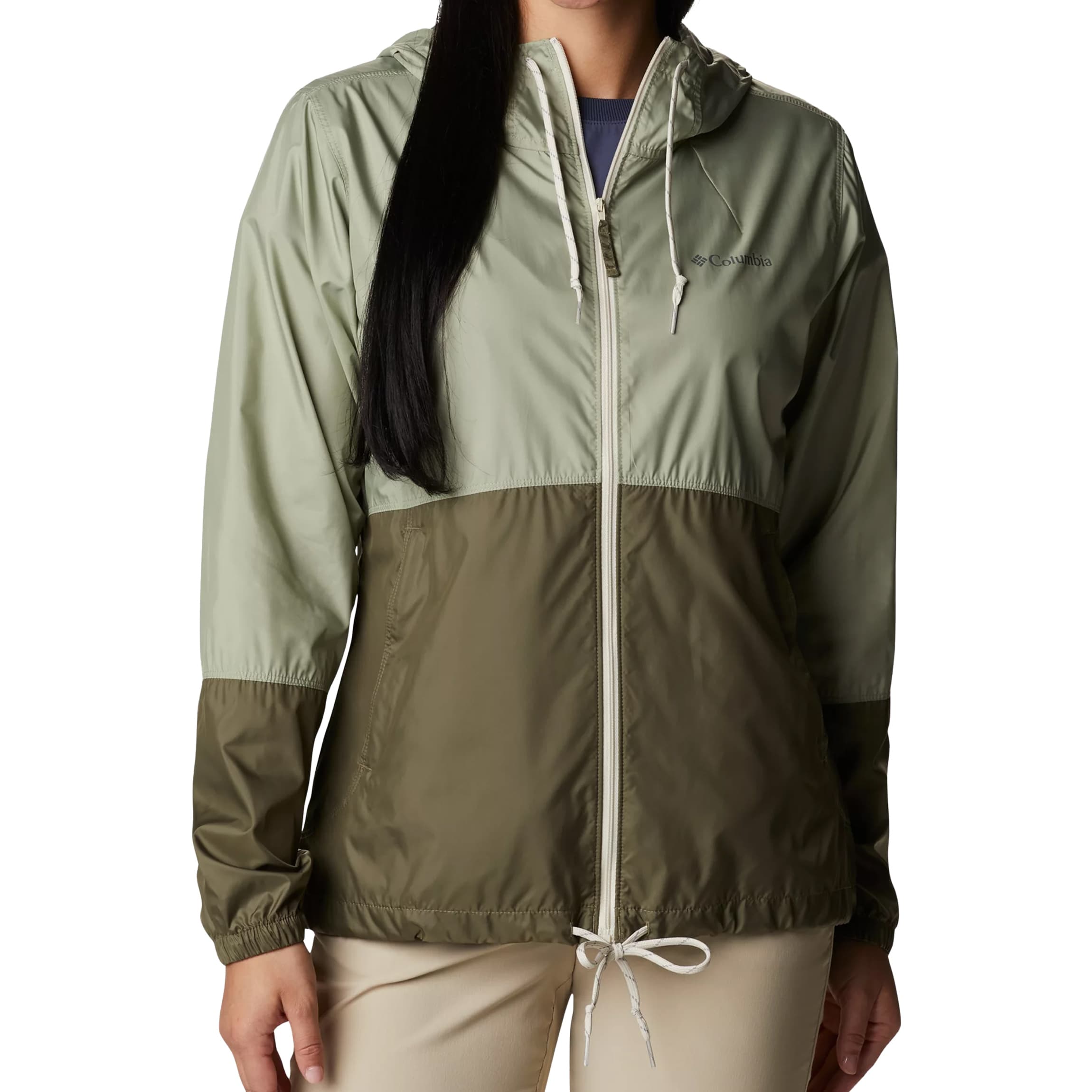 Columbia Flash Forward II Hooded Windbreaker Women's Jacket - Safari/Stone Green