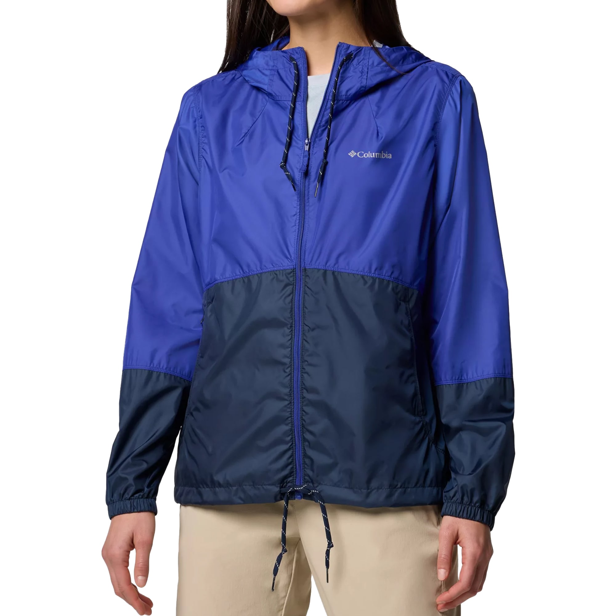 Columbia Flash Forward II Hooded Windbreaker Women's Jacket - Clematis Blue/Collegiate Navy