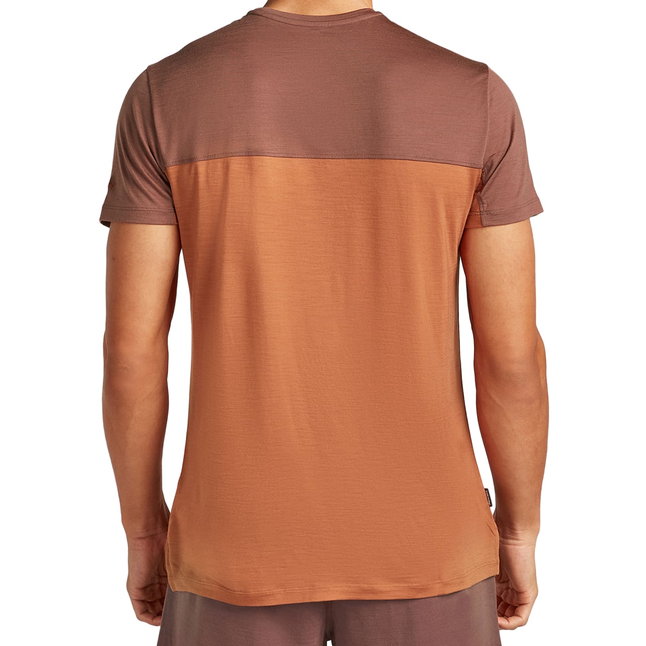 Icebreaker Merino Blend 125 Cool-Lite Sphere III Short Sleeve Colour Block T-shirt - Dusty Clay/Carob