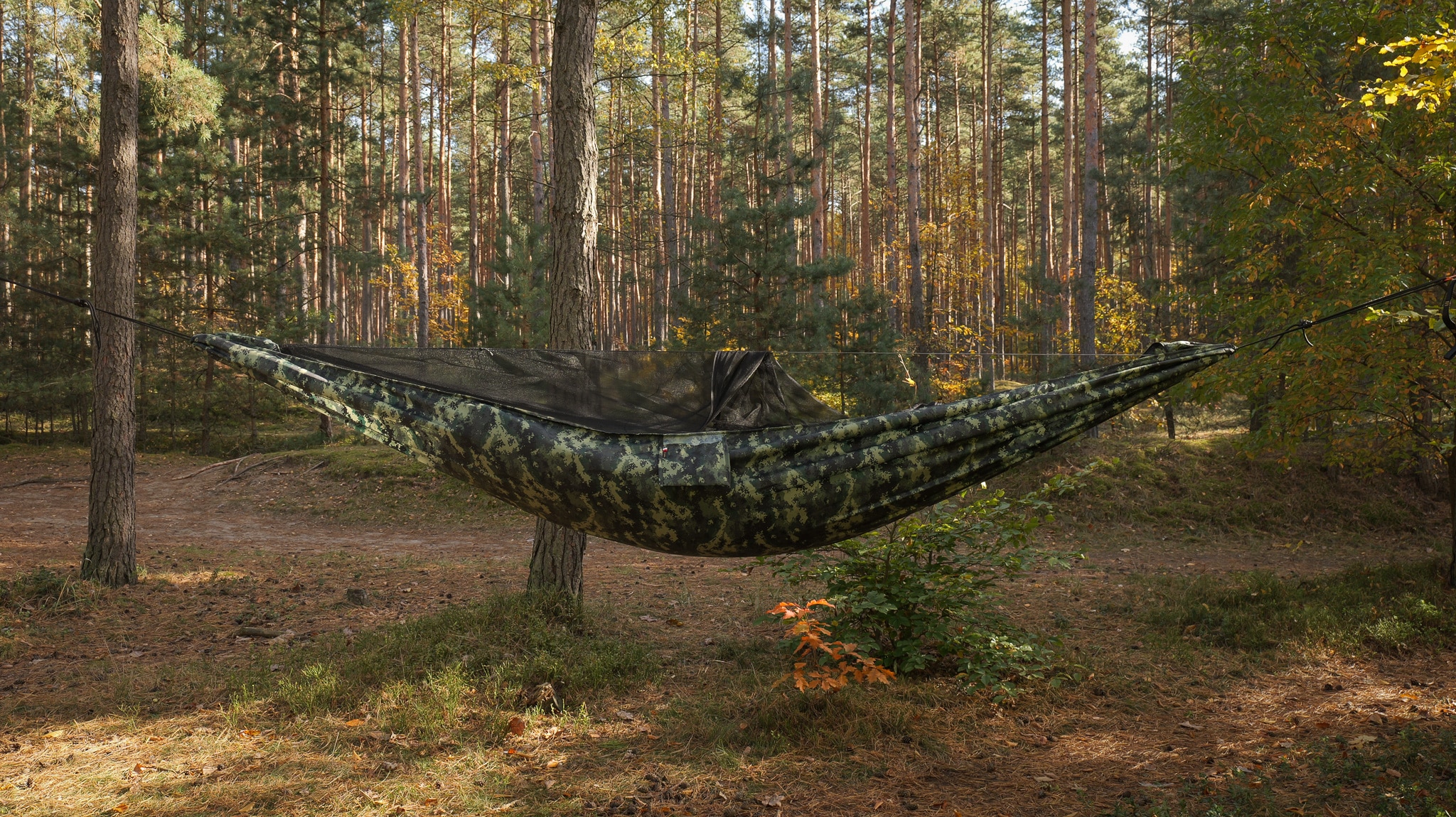 TigerWood Dragonfly V1 Long Pocket Hammock Camo - with mosquito net