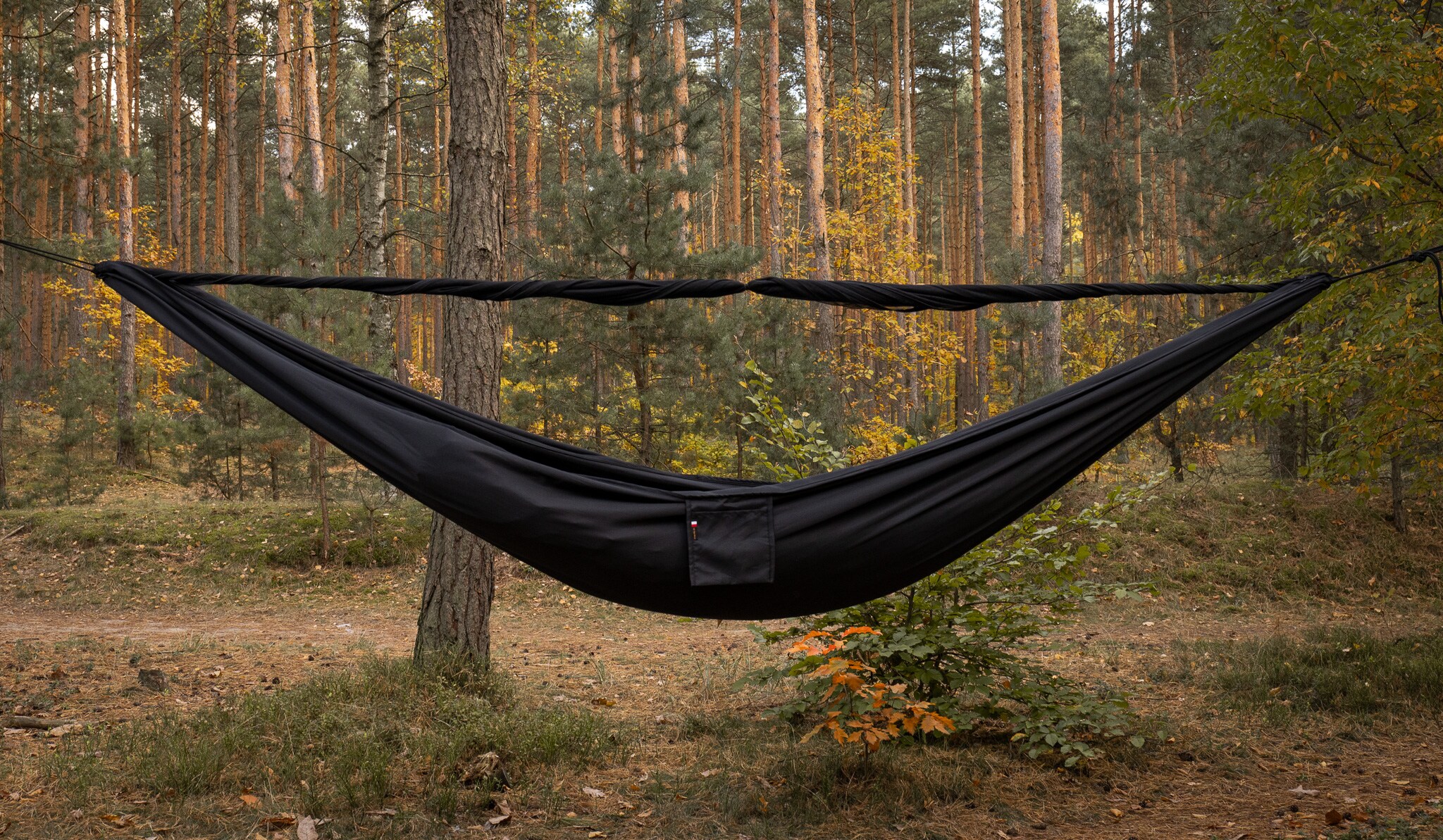 TigerWood Dragonfly V1 Long Double Zip Black Hammock - with mosquito net