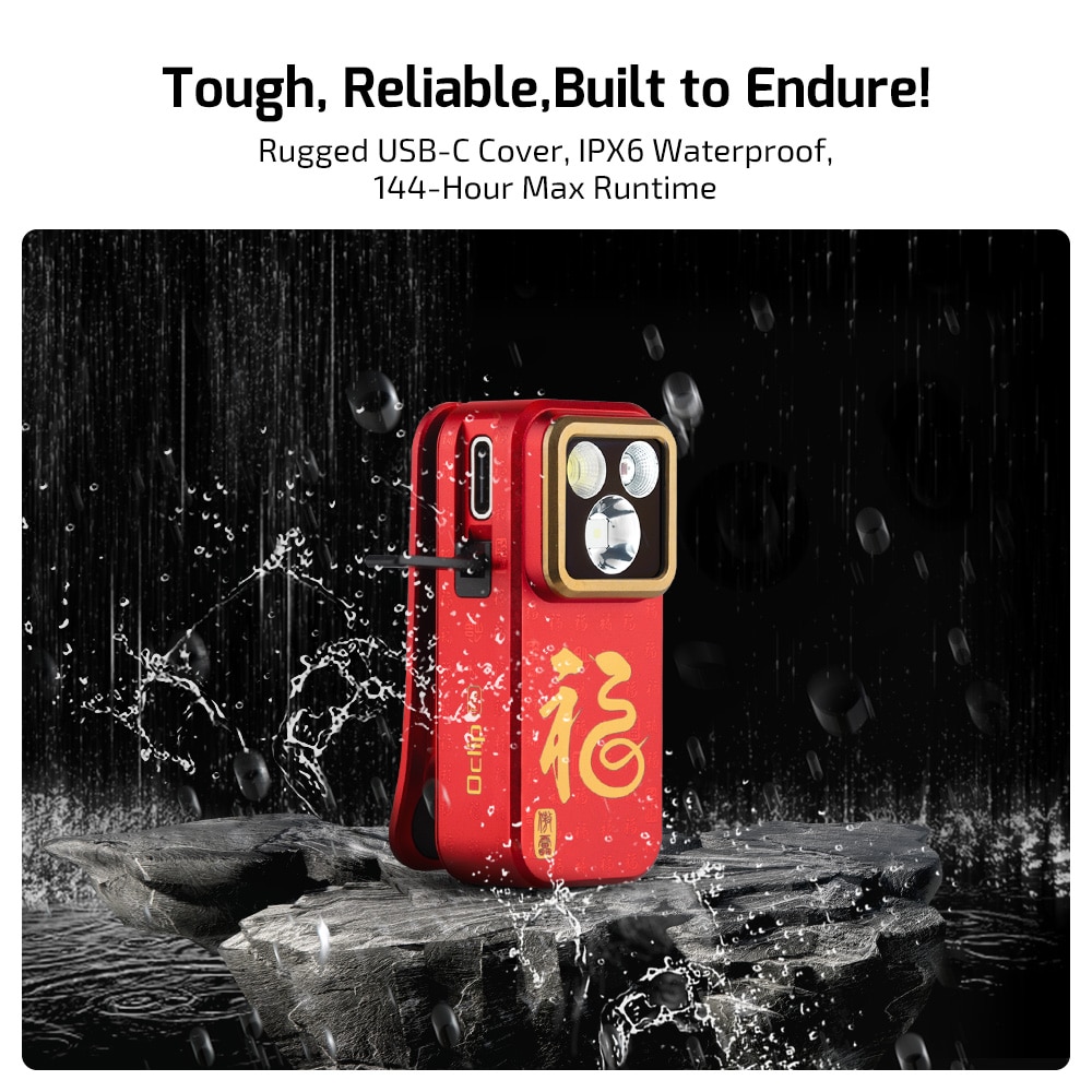 Olight Oclip Pro Fortune Snake Special Edition Rechargeable Flashlight - 500 lumens