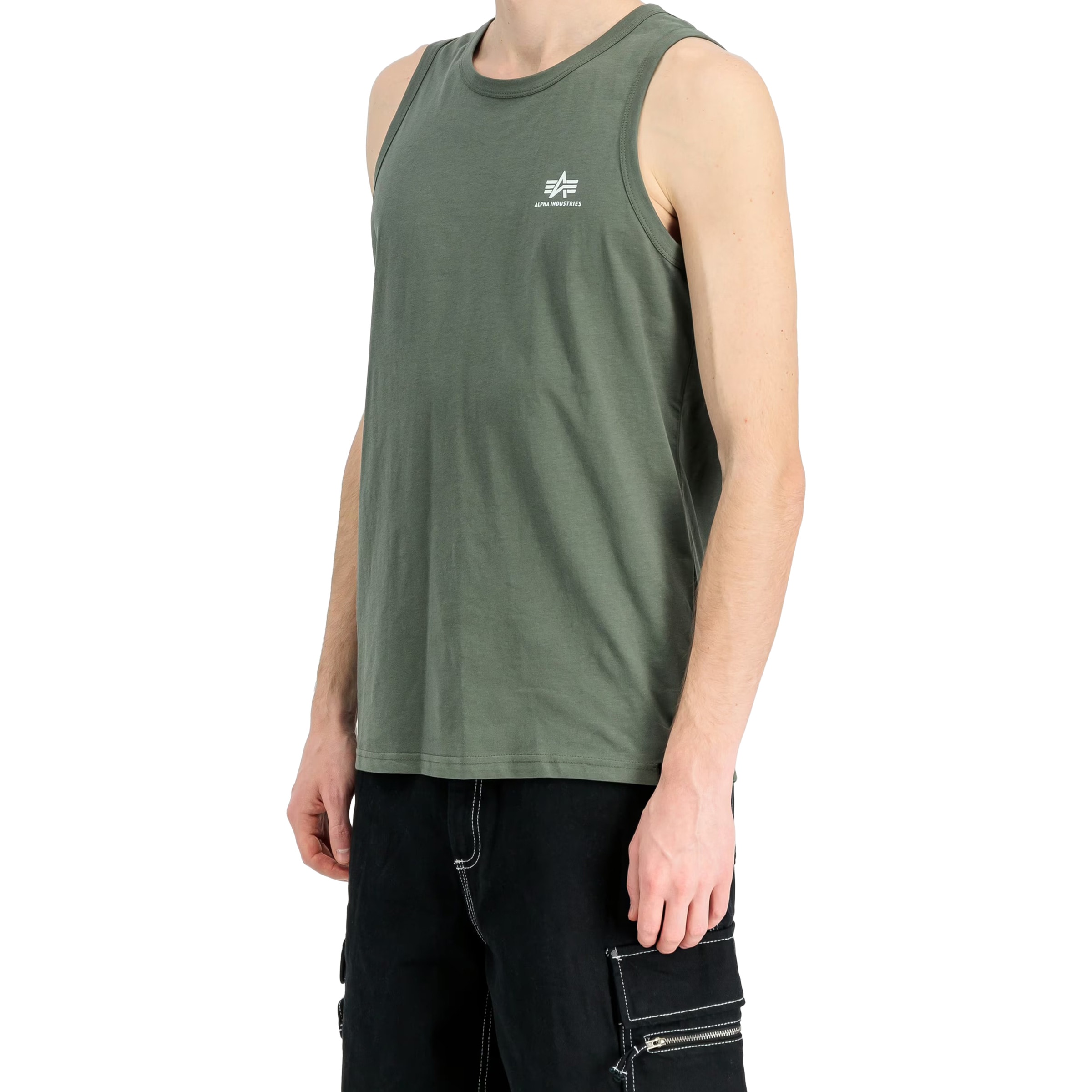 Alpha Industries Small Logo Tank Top - Dark Olive