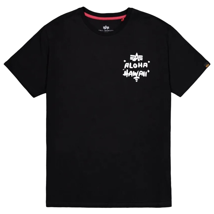 Alpha Industries Aloha Back Print T-Shirt - Black