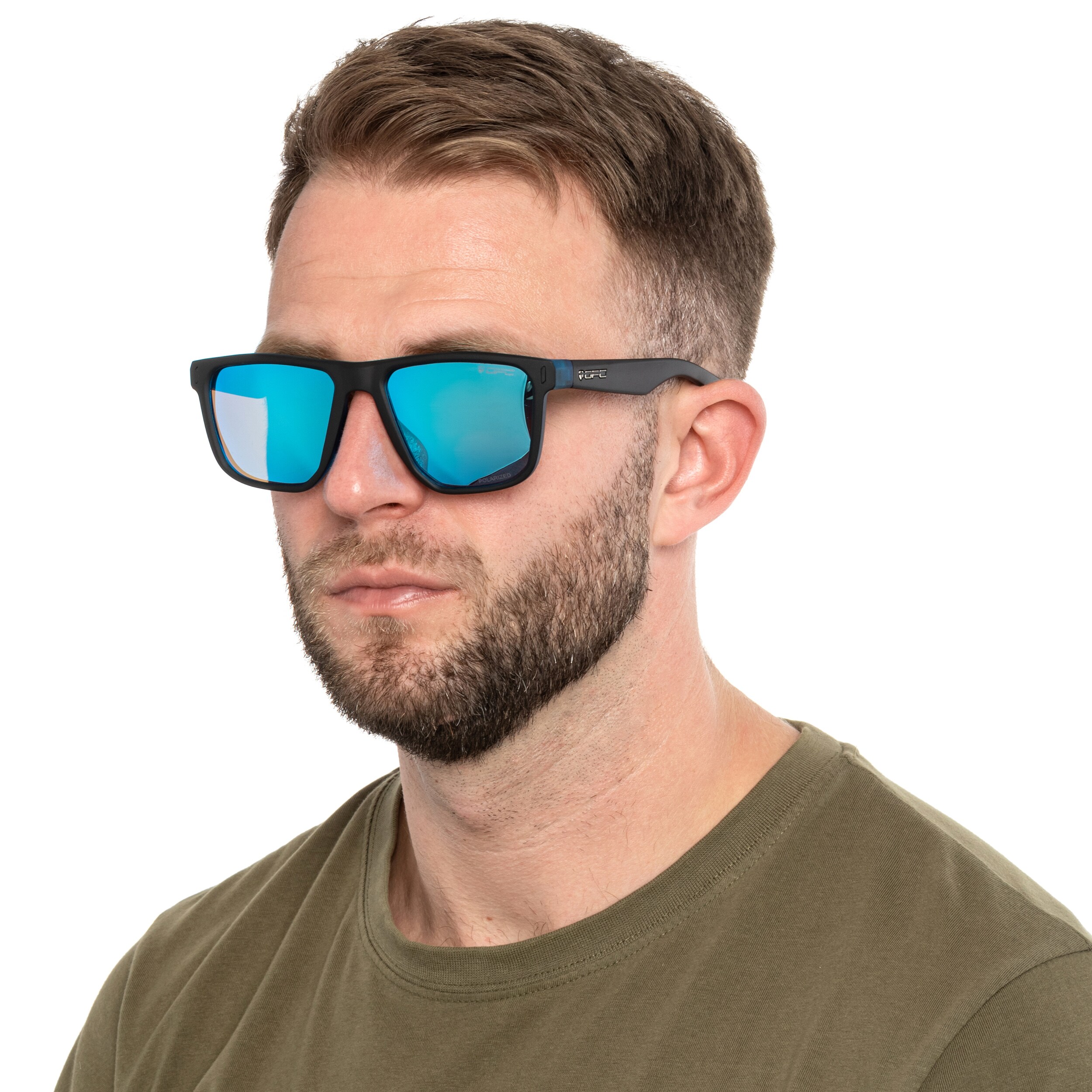 OPC Lifestyle Miami Polarized Sunglasses Matt Black/Blue Revo