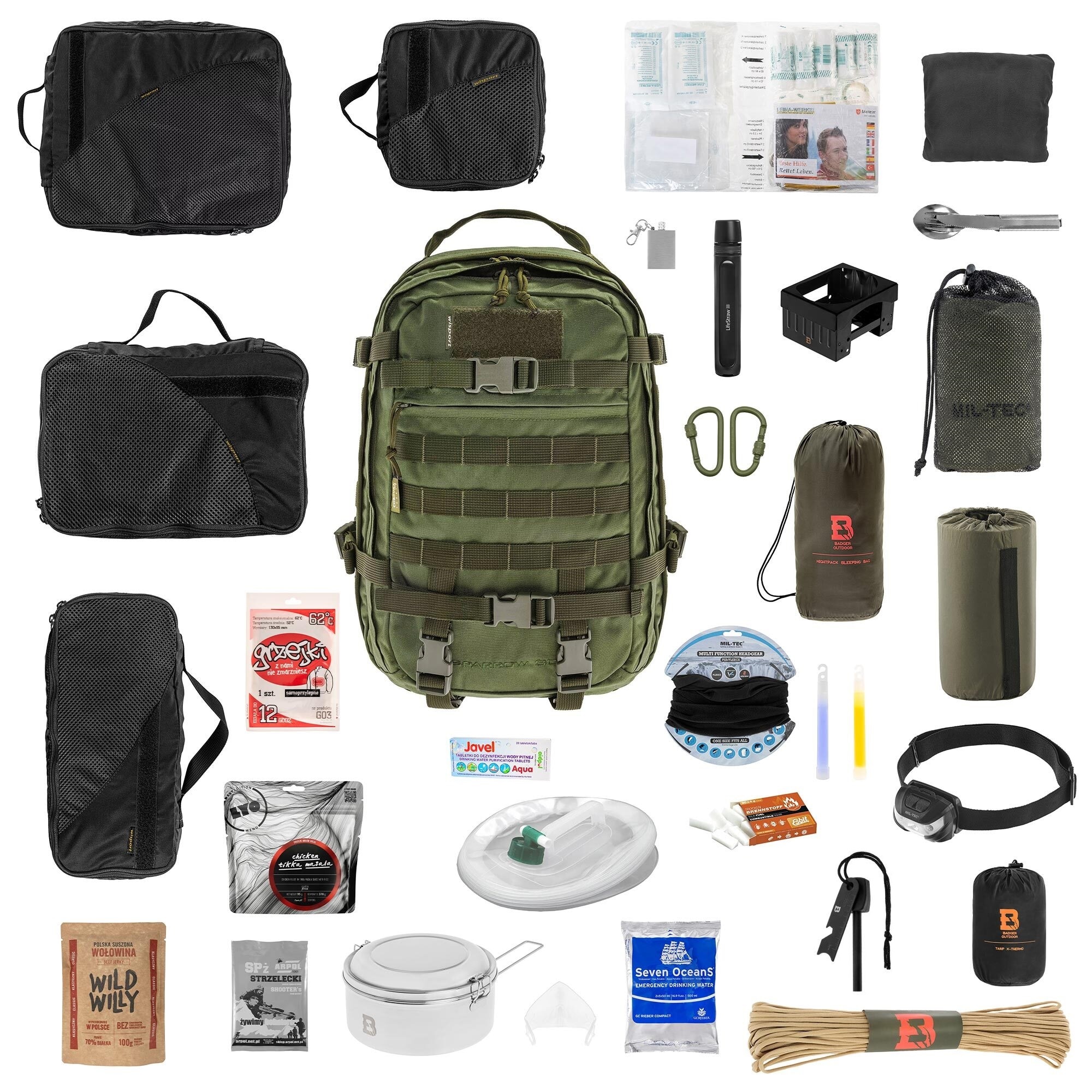 Wisport Sparrow II 30 l Standard V2 Bug Out Bag - with equipment