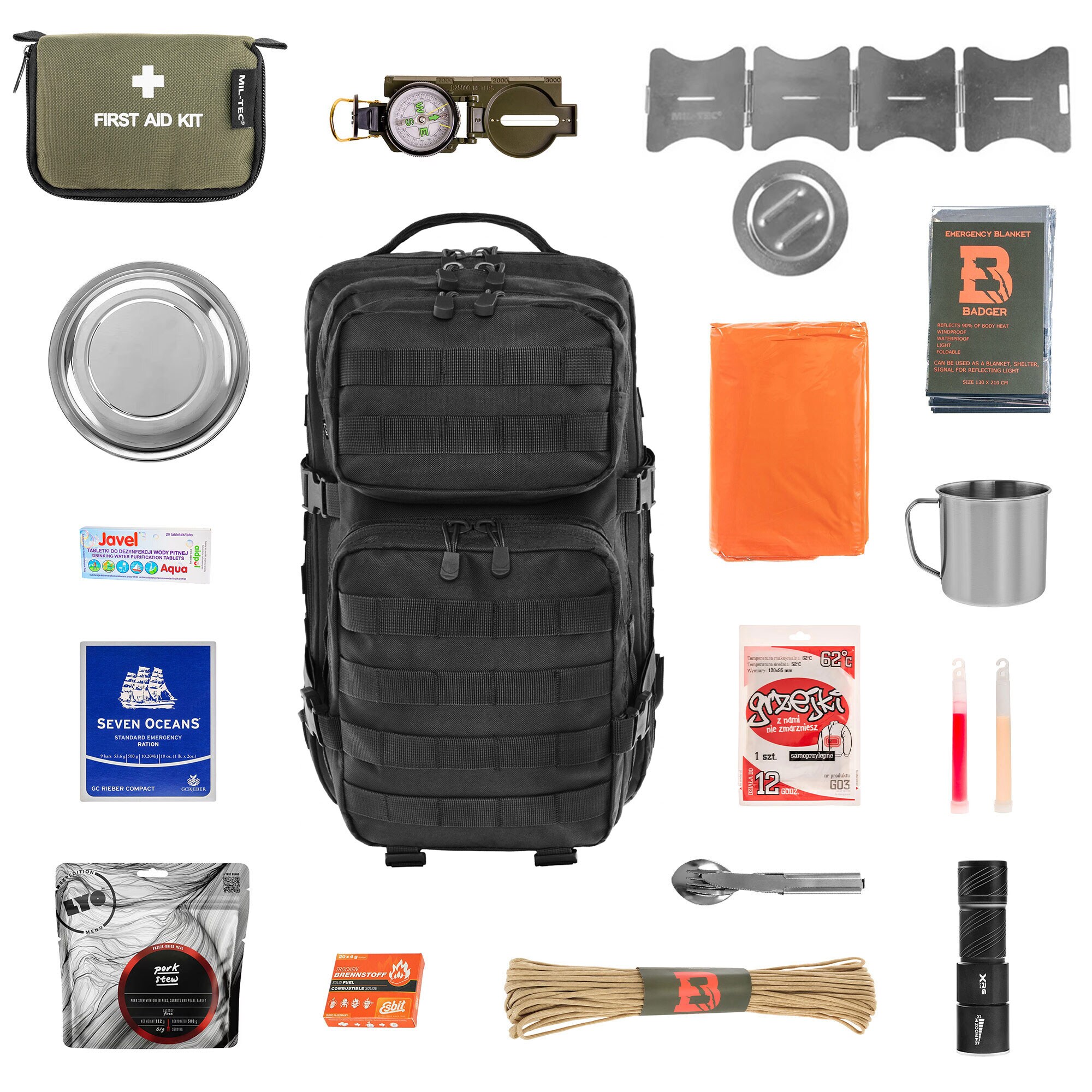 Military Bug Out Backpack Kit Brandit US Cooper Bug Out Bag 40 L