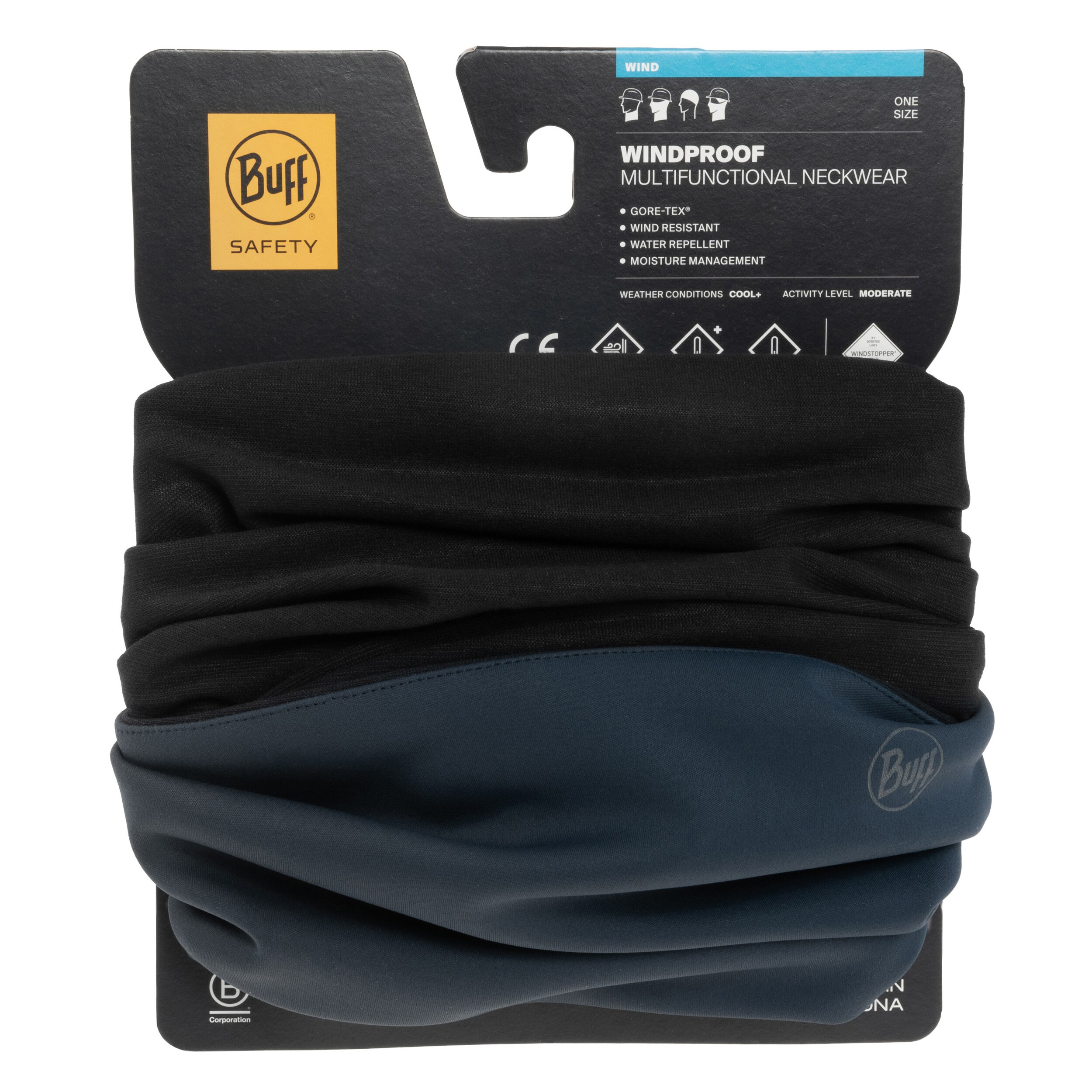 Buff Safety Windproof Protective Scarf - Navy