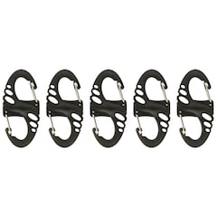 M-Tac S-Hook Black Plastic Carabiner - 5 pcs.
