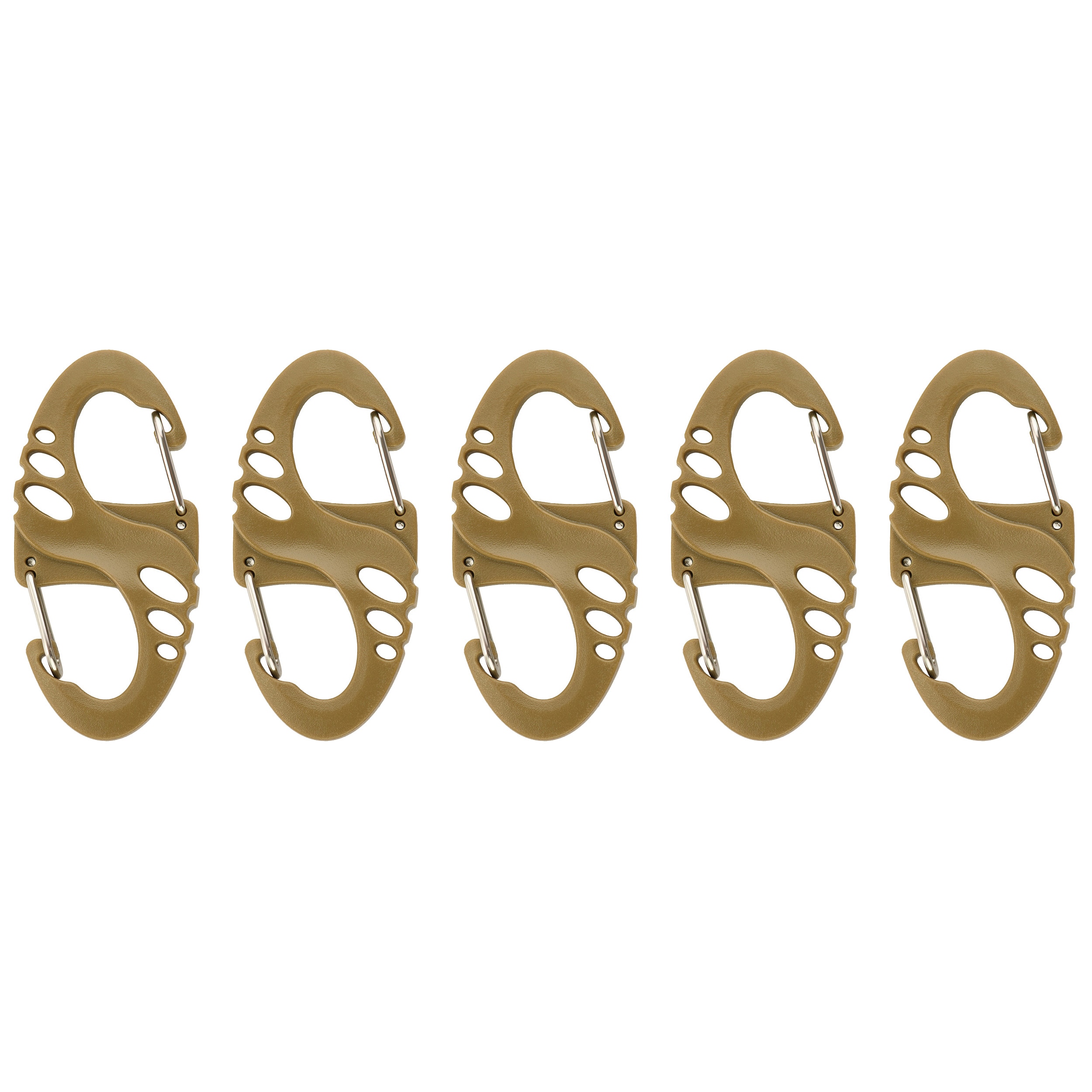 M-Tac S-Hook Plastic Carabiner Coyote - 5 pcs.