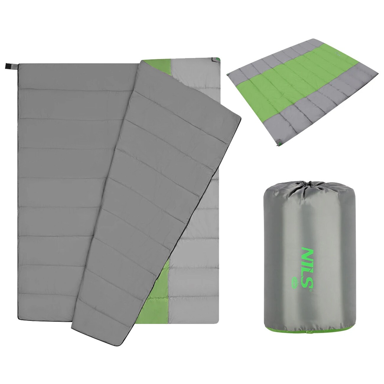 Nils Camp NC2011 Double Sleeping Bag - Grey-green