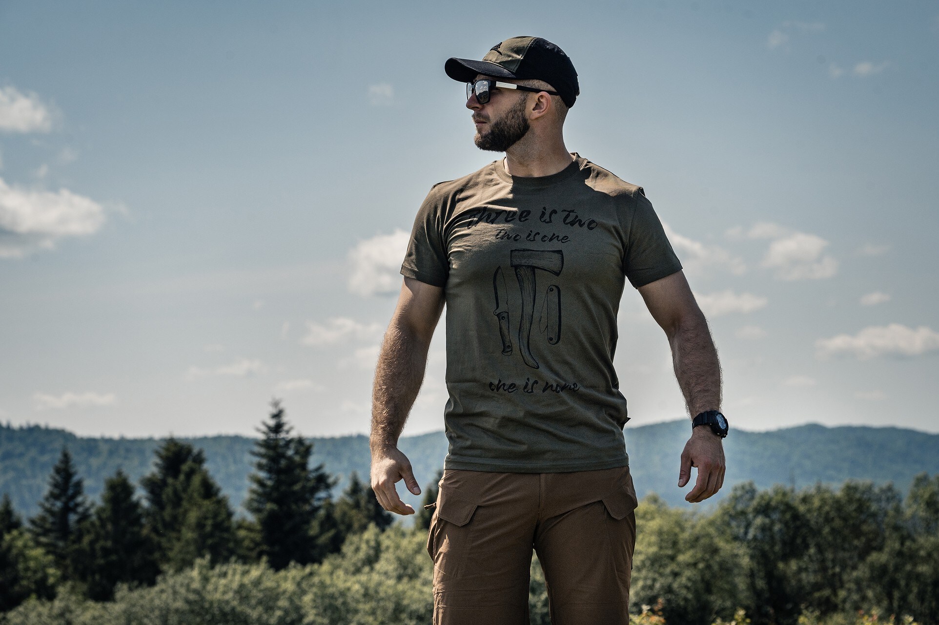 Helikon One Is None T-Shirt - Olive Green