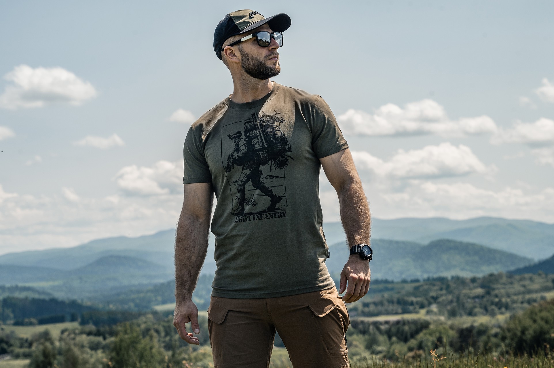 Helikon Light Infantry T-Shirt - Olive Green