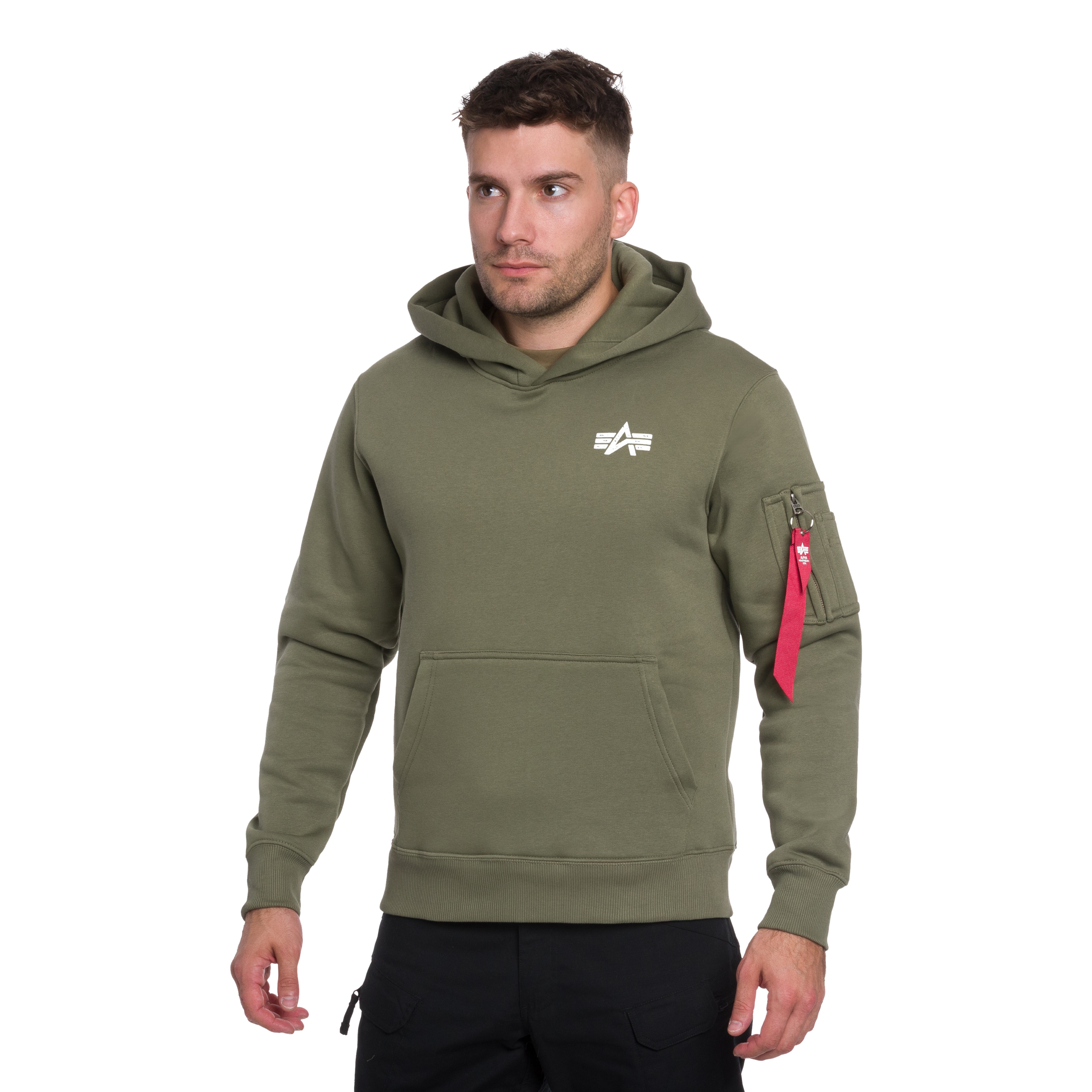 Alpha Industries Signature Back Print Hoodie - Sage Green