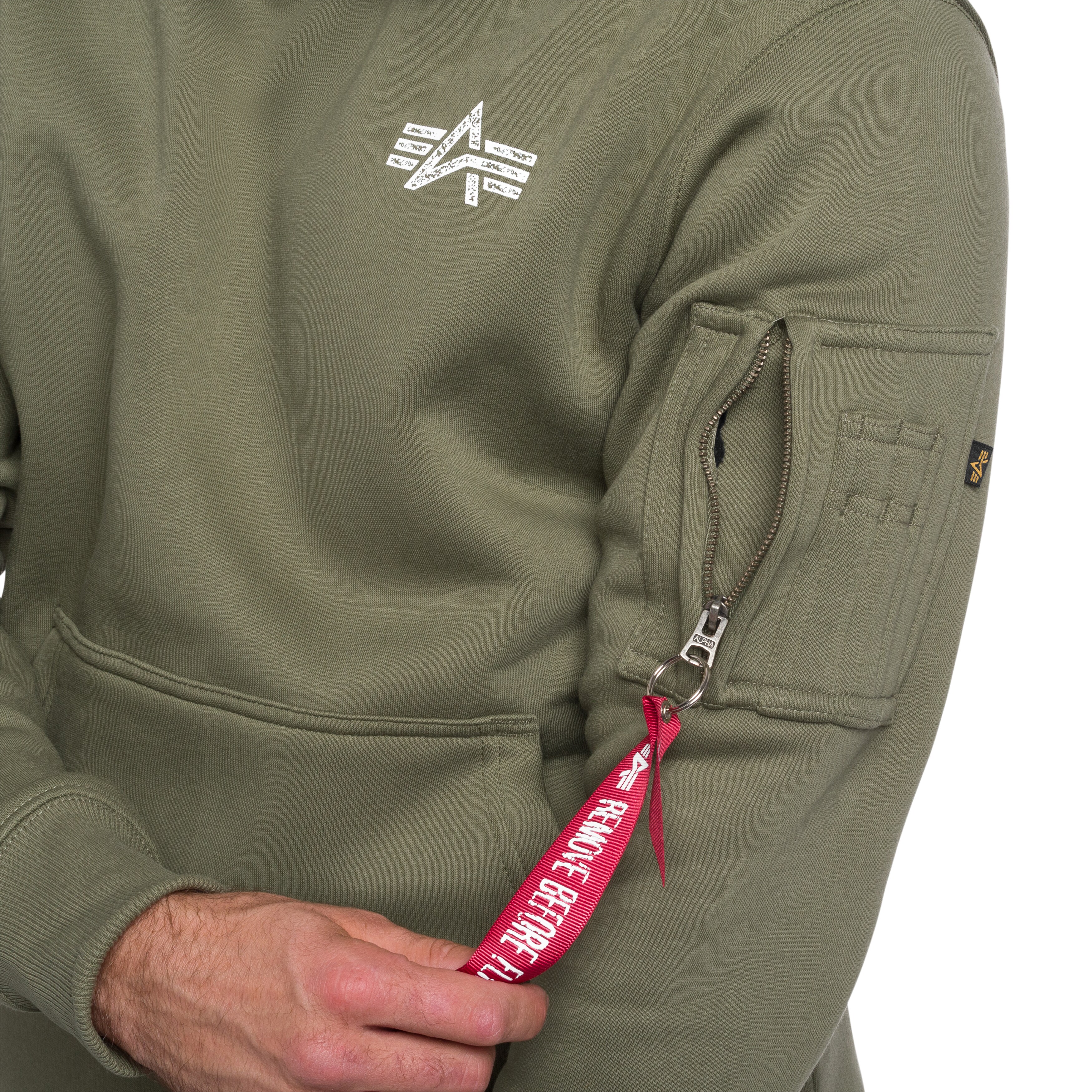 Alpha Industries Signature Back Print Hoodie - Sage Green