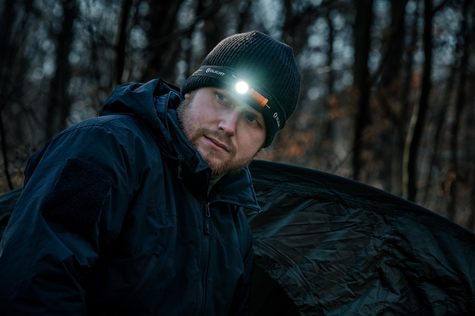 Olight Perun 3 Mini Premium Cool White Orange Head Torch and Angled Torch with Headband - 1250 lumens