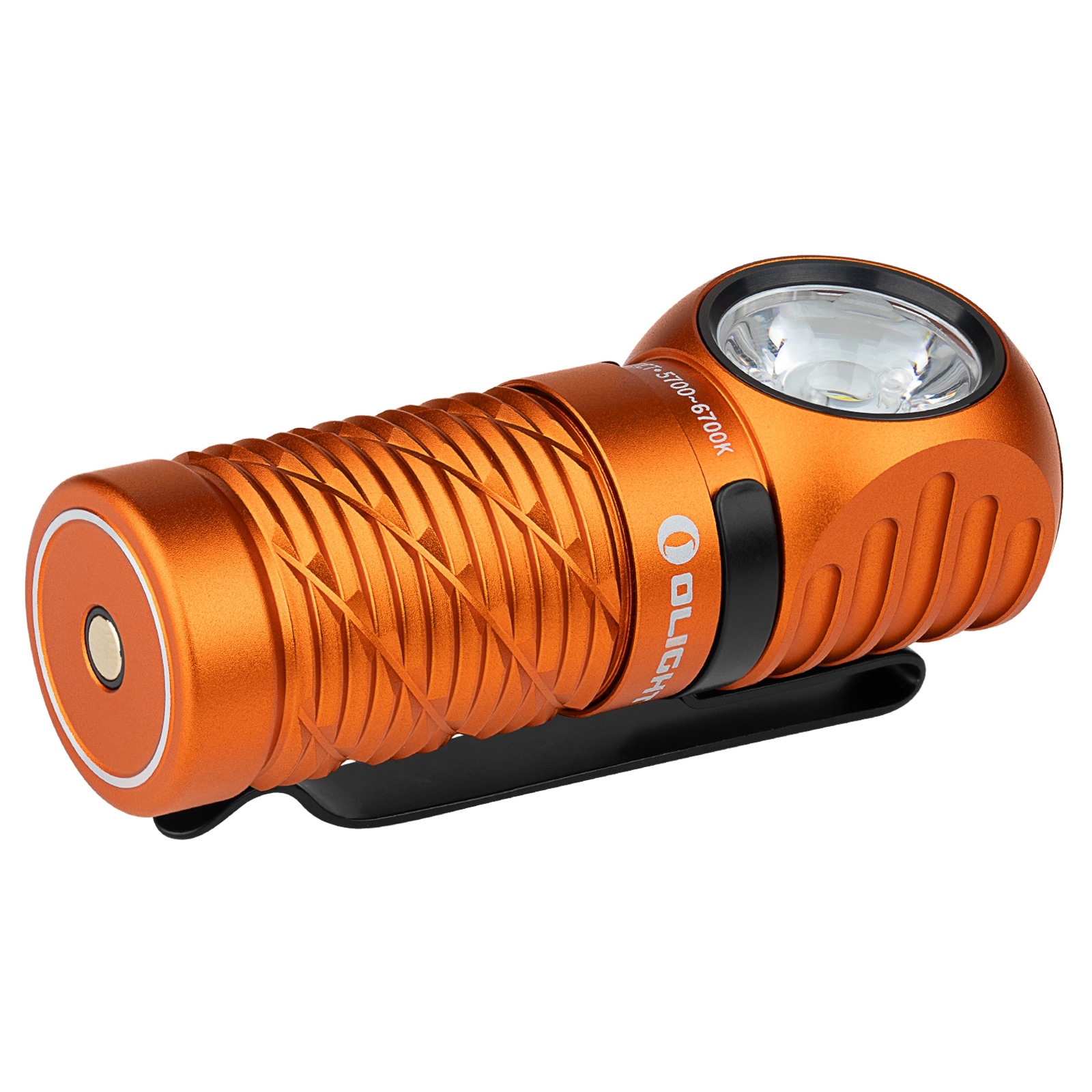 Olight Perun 3 Mini Premium Cool White Orange Head Torch and Angled Torch with Headband - 1250 lumens