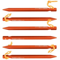Ticket To The Moon Aluminum Pegs orange 18 cm - 6 pcs.