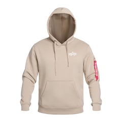 Alpha Industries Signature Back Print Hoodie - Organic Beige