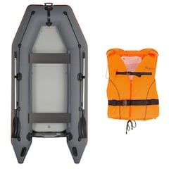 Kolibri KM-330 Pontoon with full floor - Dark Grey + Olimp Standard 100N Life Jacket - set