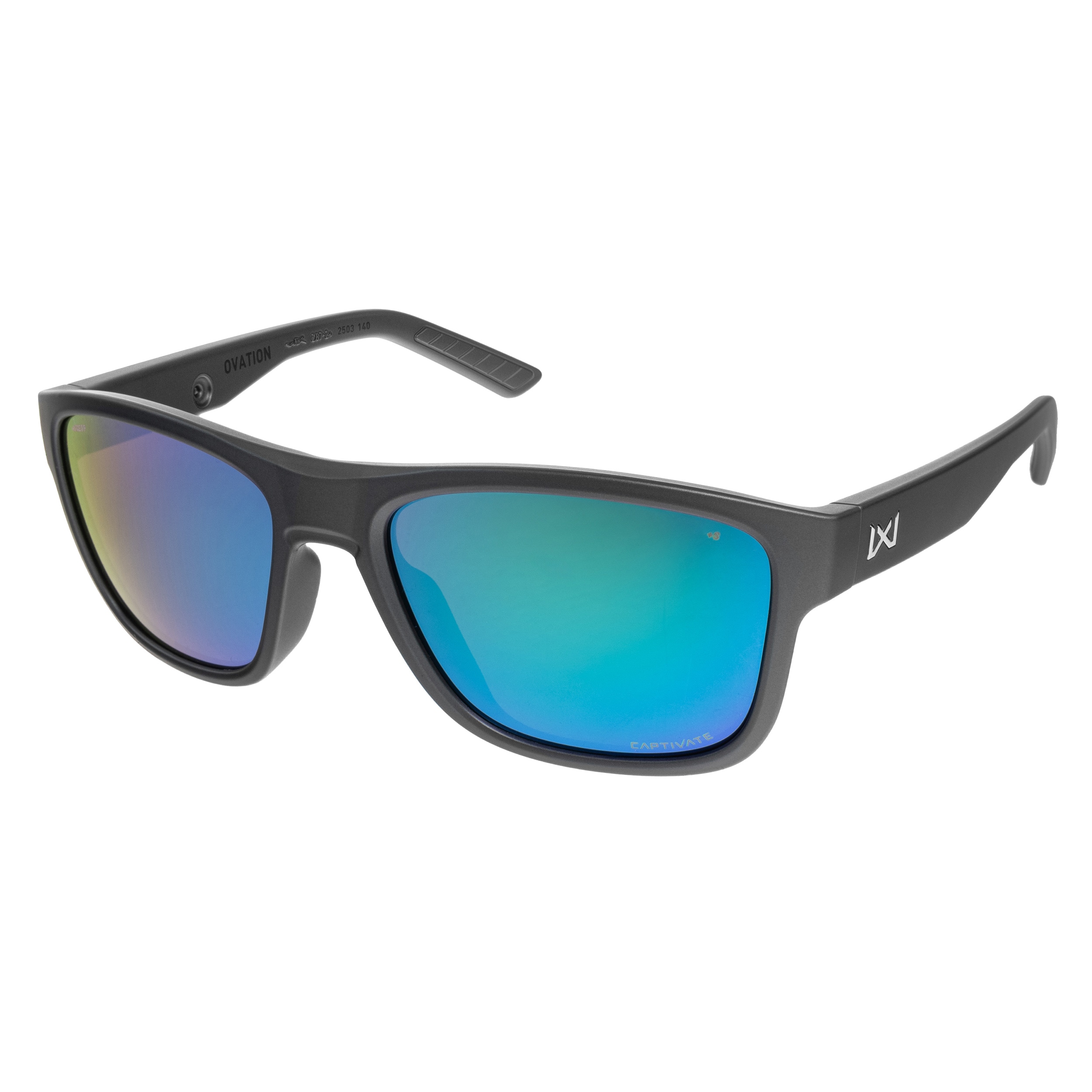 Wiley X Ovation Glasses - Captive Polarized Green Mirror/Matte Graphite