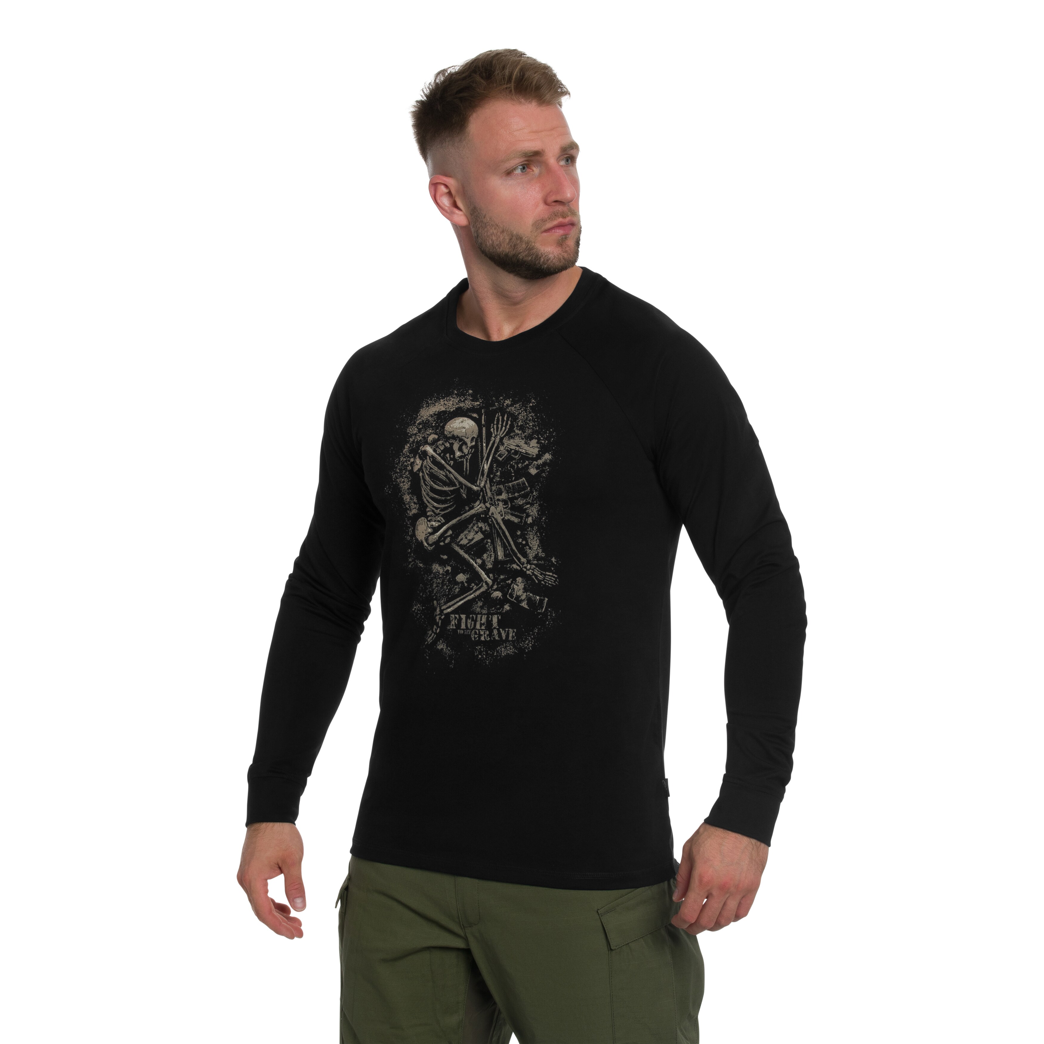 Helikon Fight To The Grave Long Sleeve T-Shirt - Black