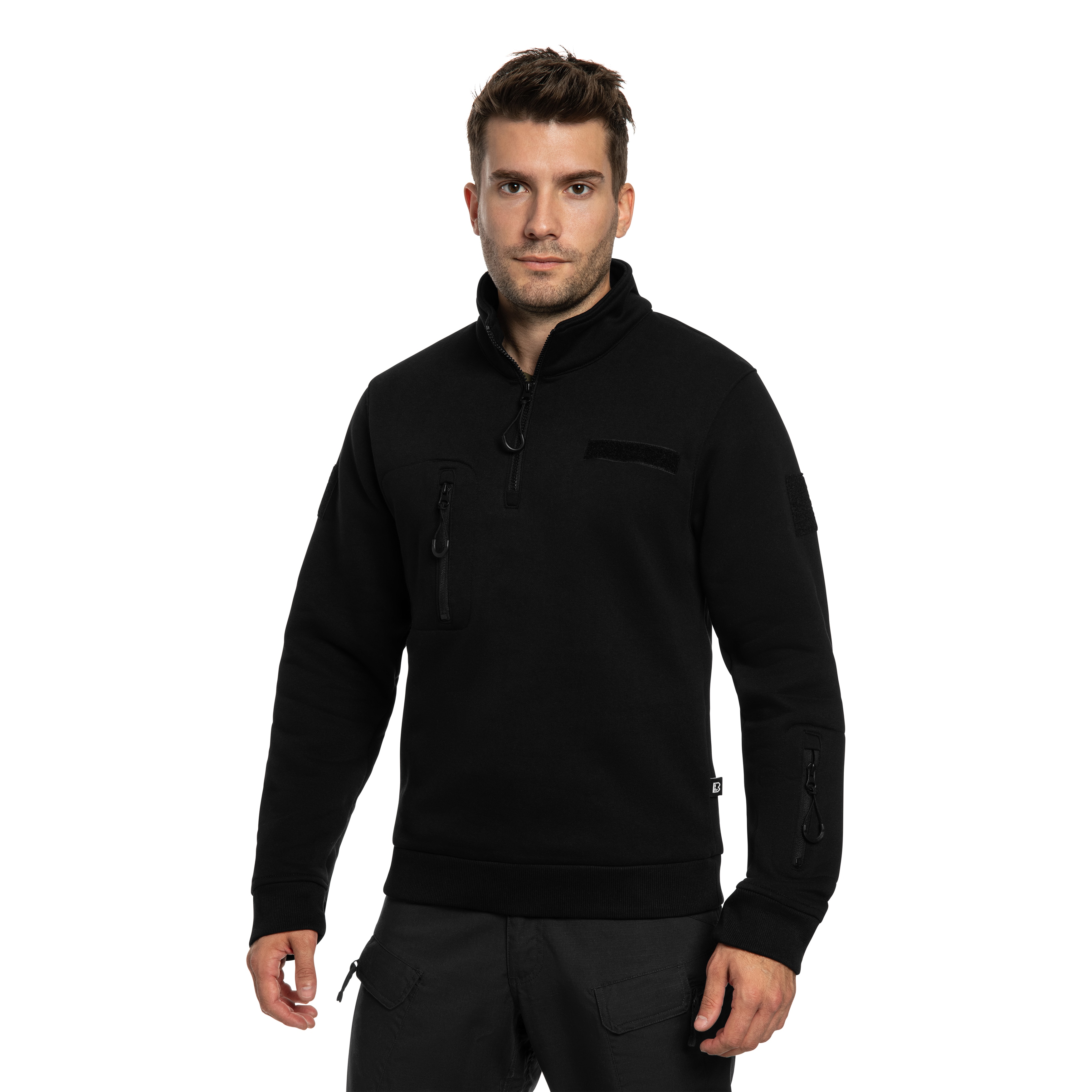 Brandit Tactical Sweat Troyer Sweatshirt - Black
