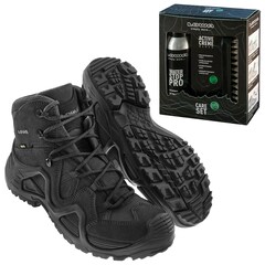 Zephyr GTX MID TF Black Boots + Care Set Lowa for footwear cleaning - set