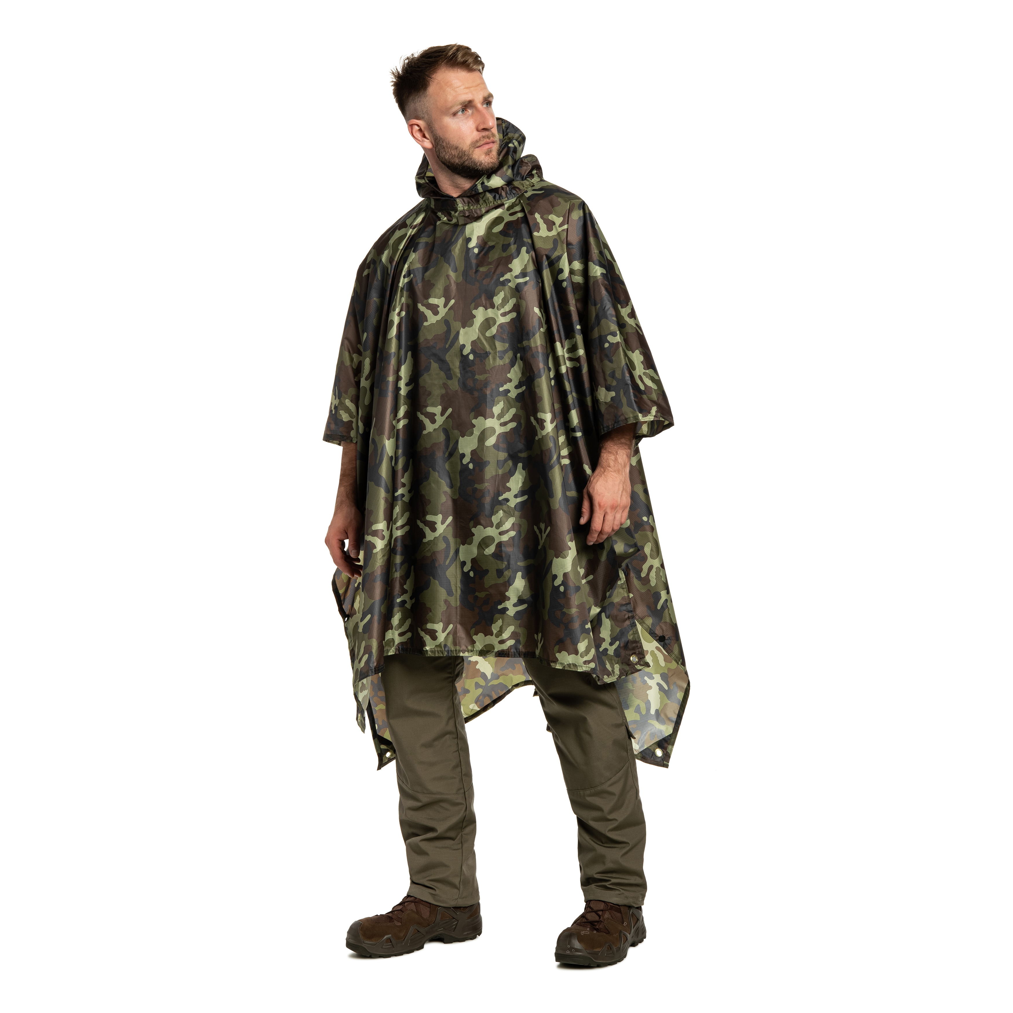 Badger Outdoor Rain Poncho Ripstop - Woodland