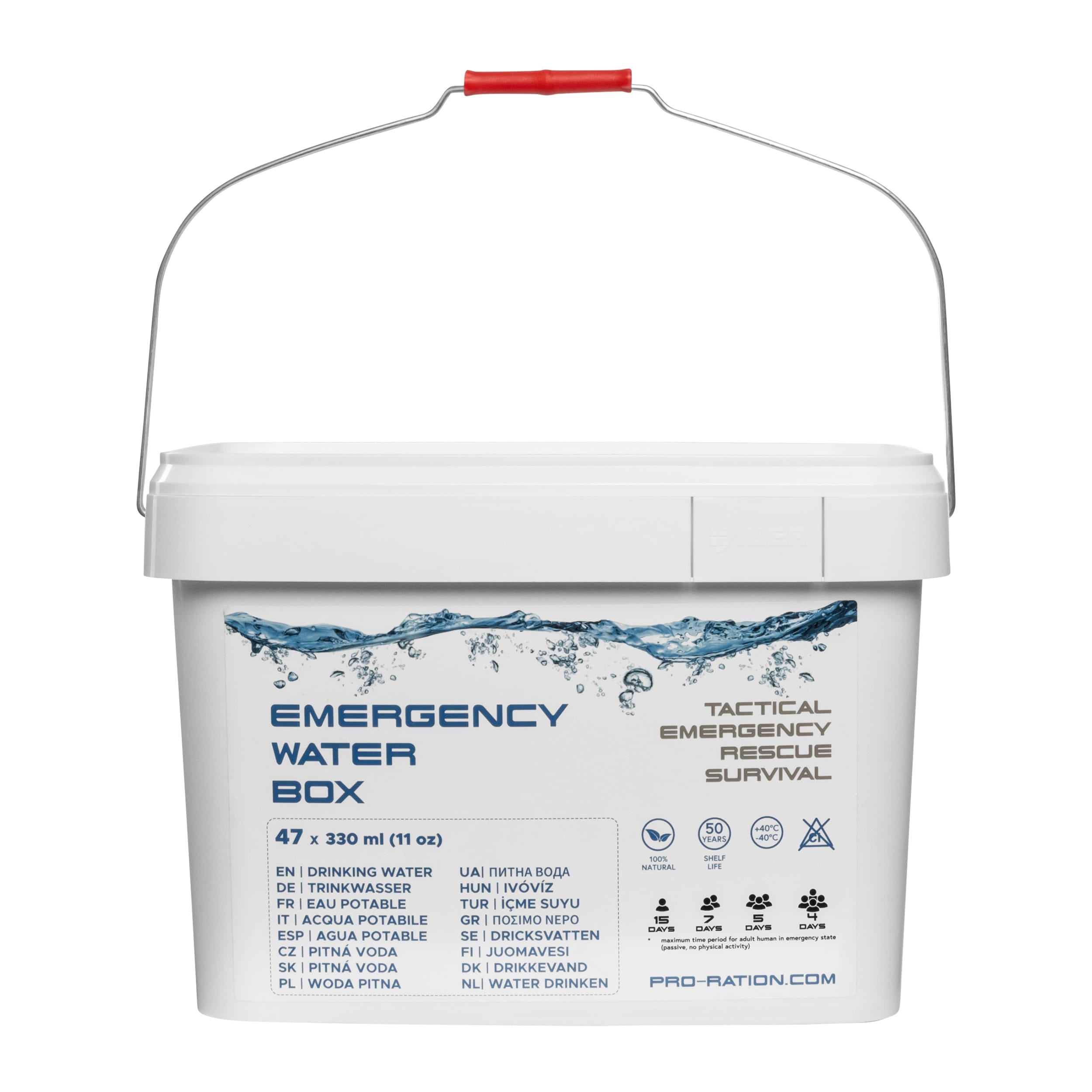 Pro Ration Emergency Water Box Drinking Water 47 x 330 ml