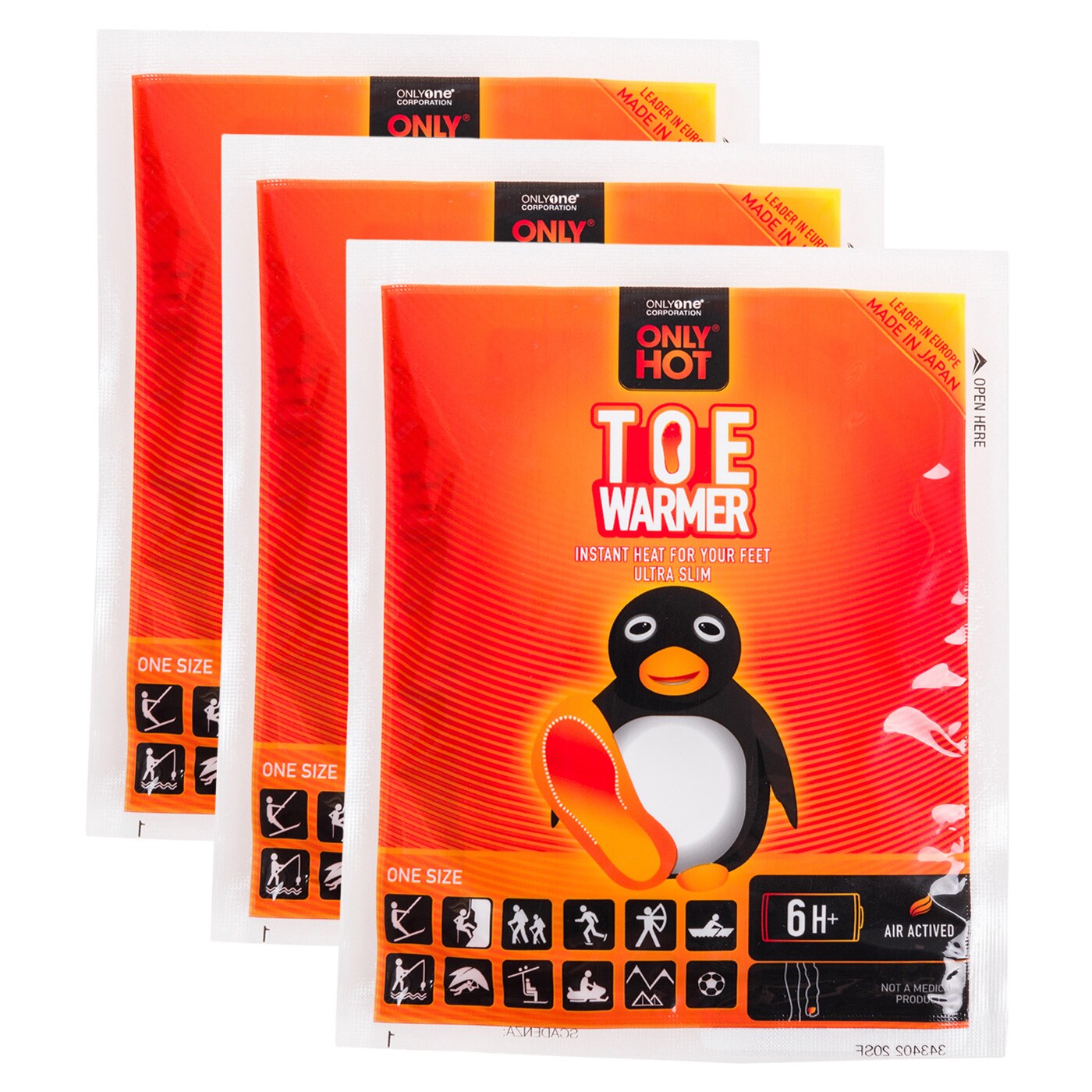Only Hot Toe Warmer Chemical Warmer - 3 pcs.