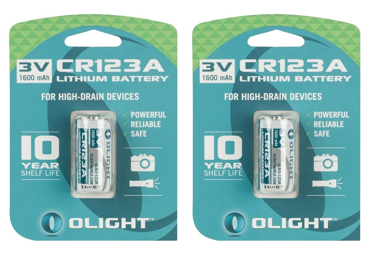 Olight 3V CR123A Li-Fe 1600 mAh Battery - 2 pcs.