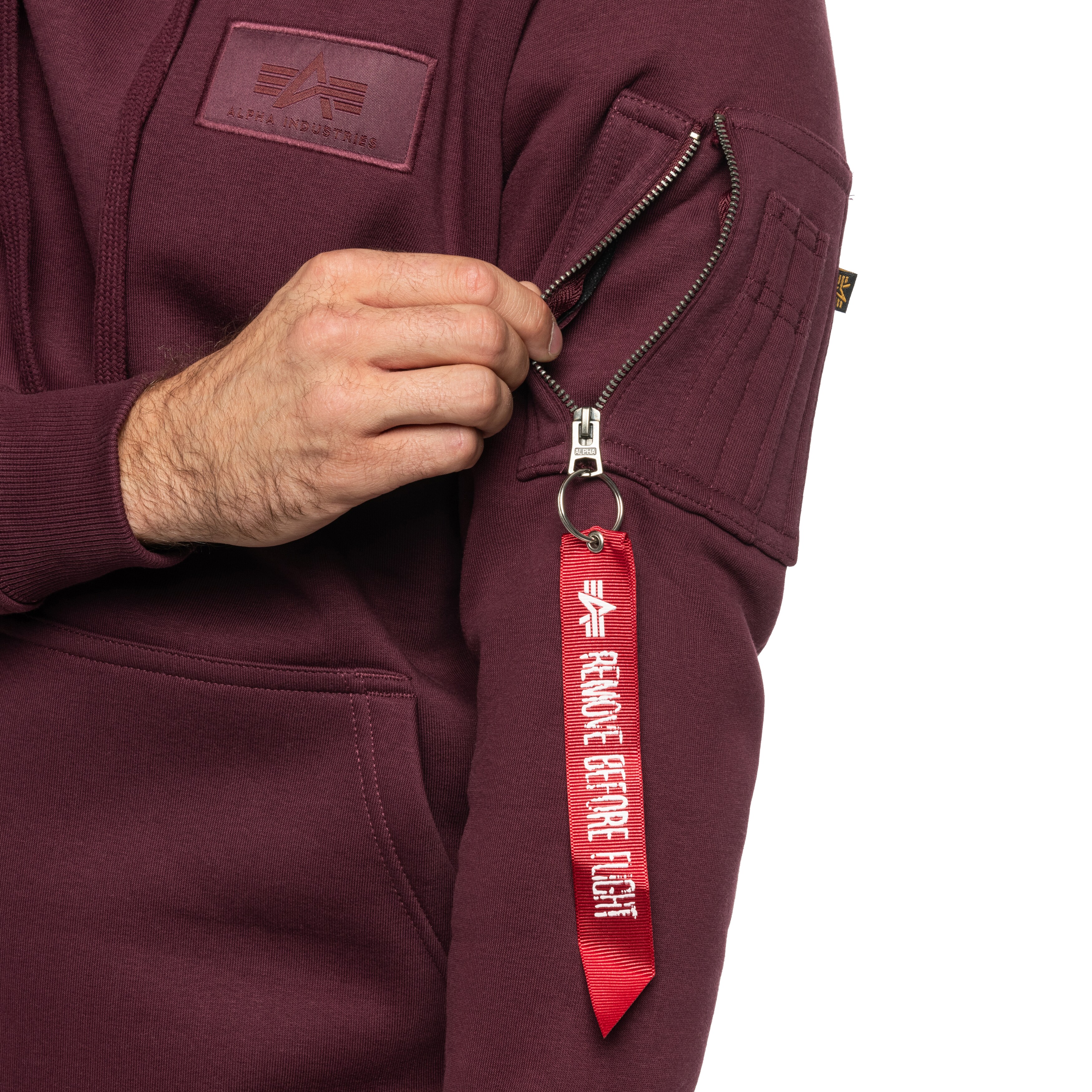 Alpha Industries Back Print Hoody Hoodie - Dark Cherry