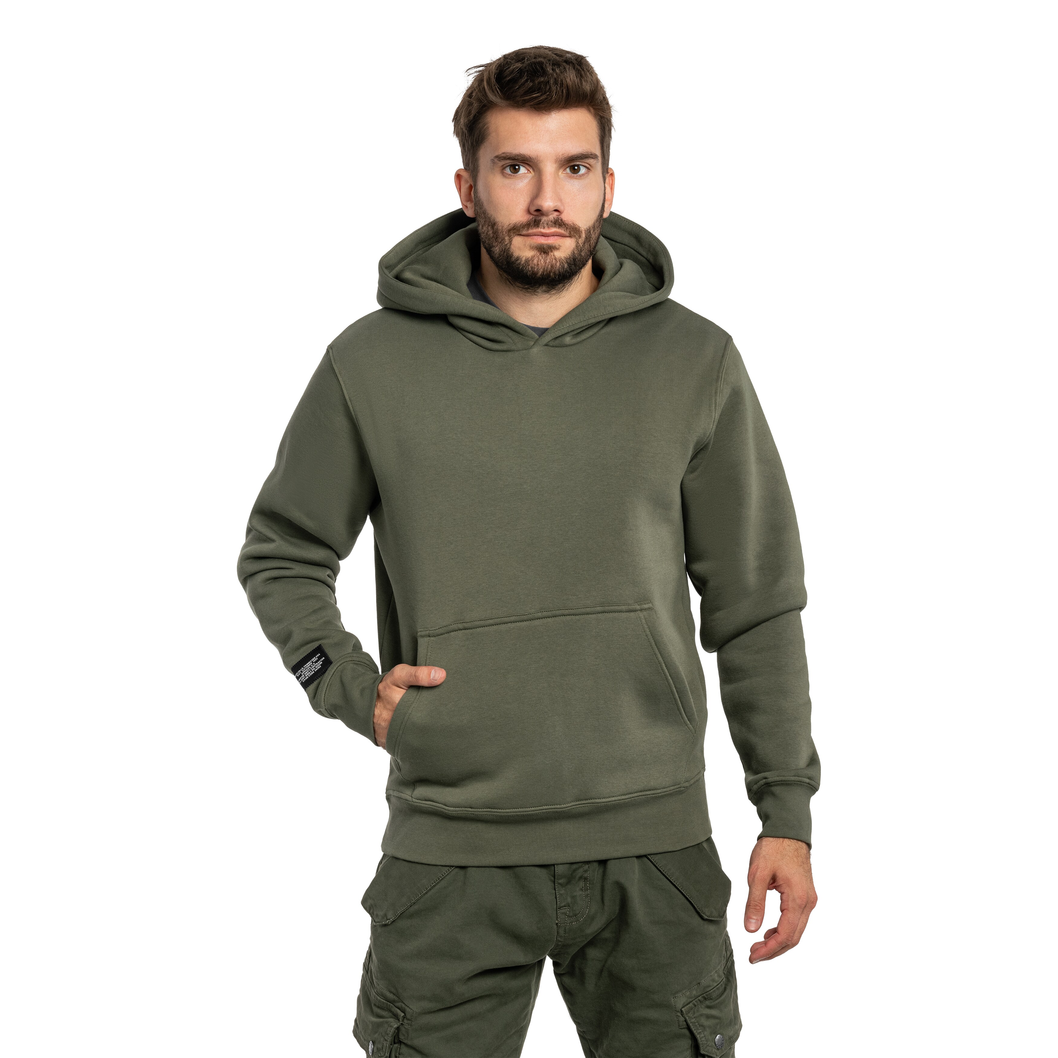 Alpha Industries Label Backprint Hoodie - Dark Olive