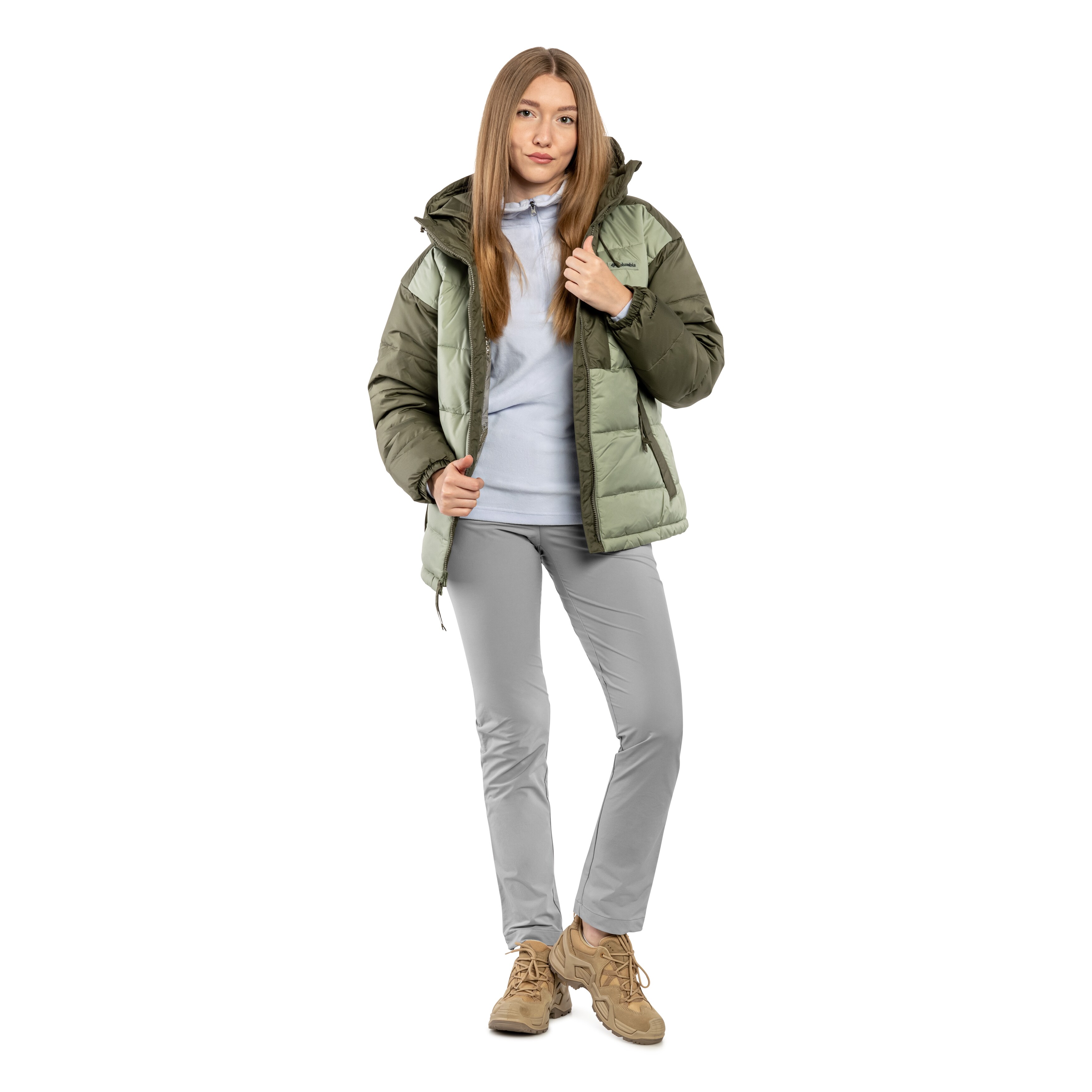 Columbia Pike Lake III Hooded Jacket Women's Jacket - Safari/Stone Green