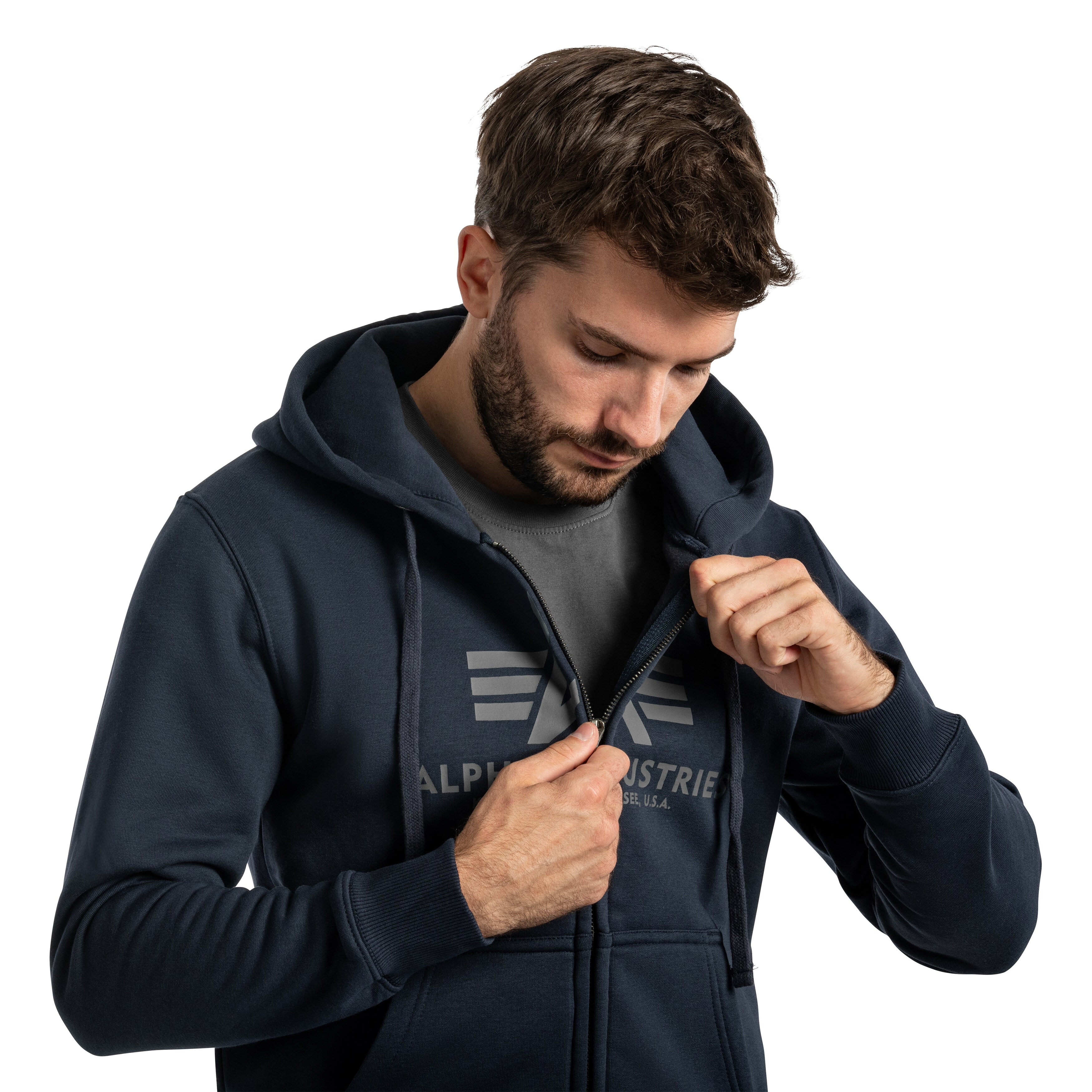 Alpha Industries Basic Zip Hoody Sweatshirt - Rep Blue