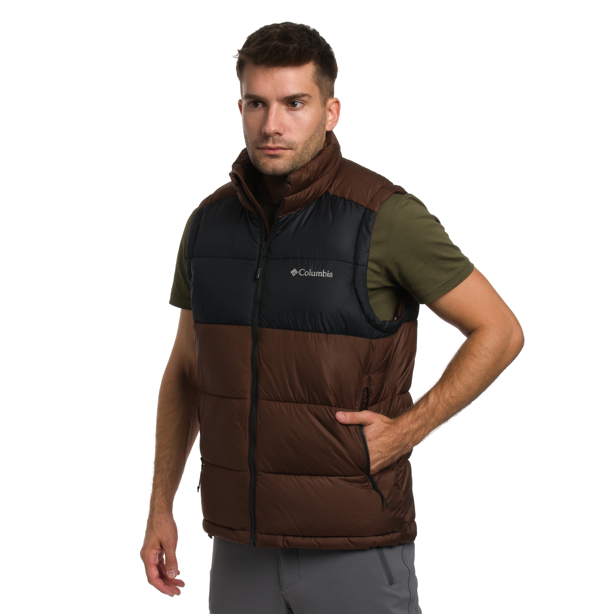 Columbia Pike Lake II Puffer Vest - Tobacco/Black