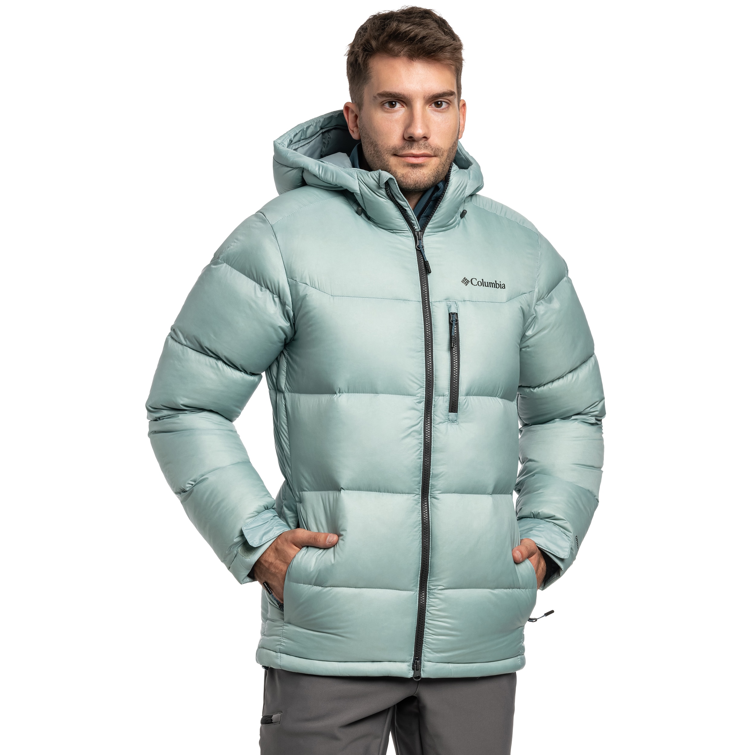 Columbia Cloudview Down Hooded Jacket - Crushed Blue
