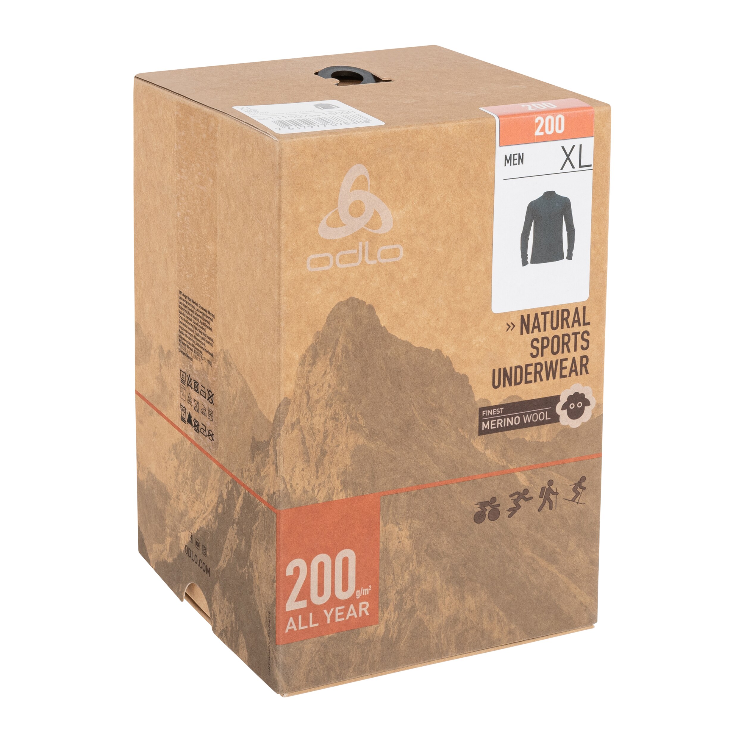 Odlo Merino 200 Base Layer Half-Zip Thermal Shirt - Black