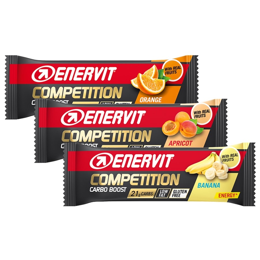 Enervit Sport Competition Bar Energy Bar 3 x 30 g - Banana-Vanilla/Apricot/Orange